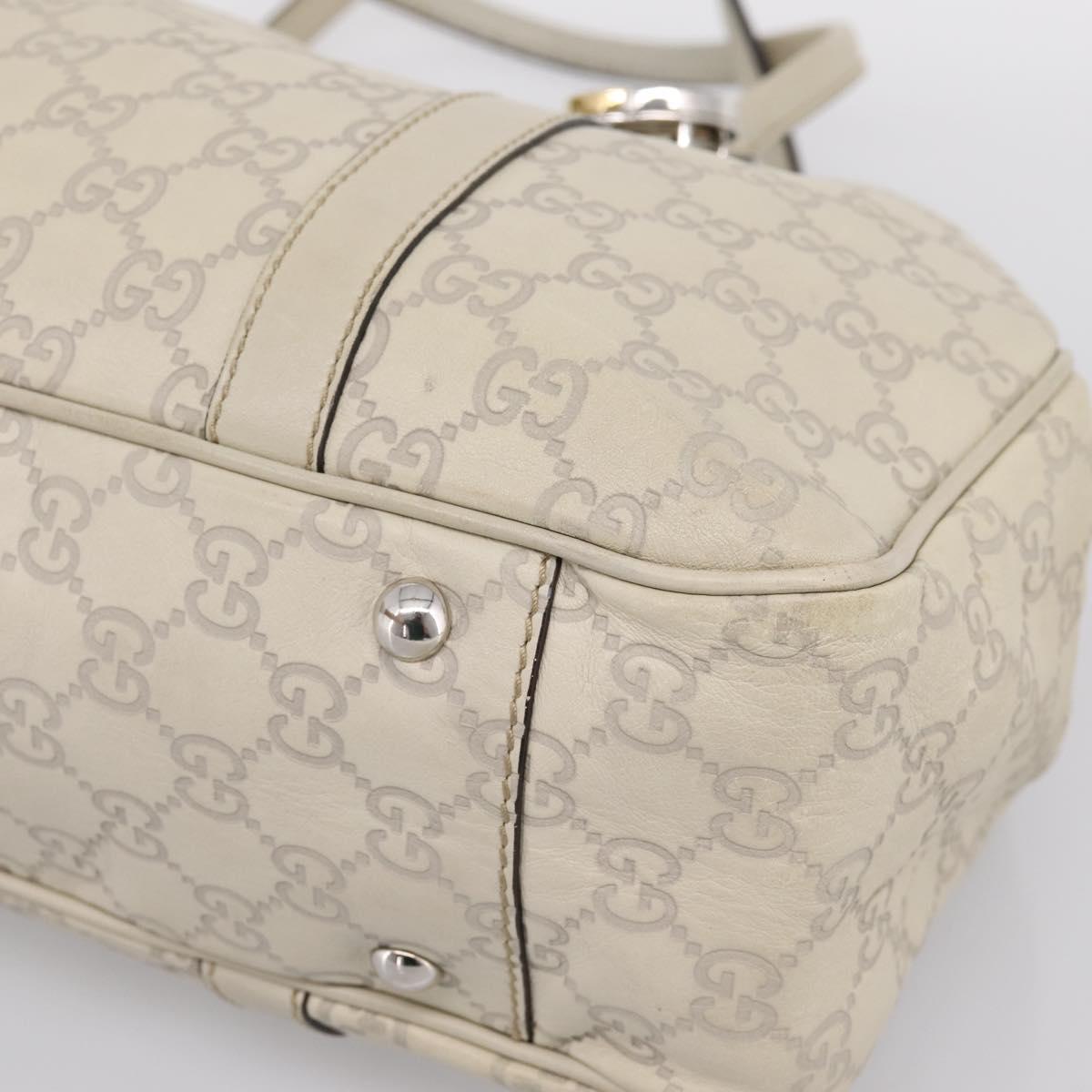 GUCCI GG Canvas Miss GG Guccissima Bag Leather Ivory Silver 232957 Auth 198276V