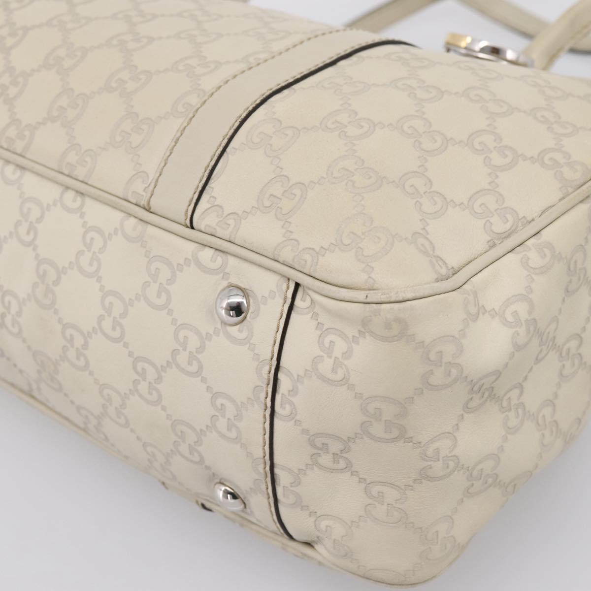 GUCCI GG Canvas Miss GG Guccissima Bag Leather Ivory Silver 232957 Auth 198276V