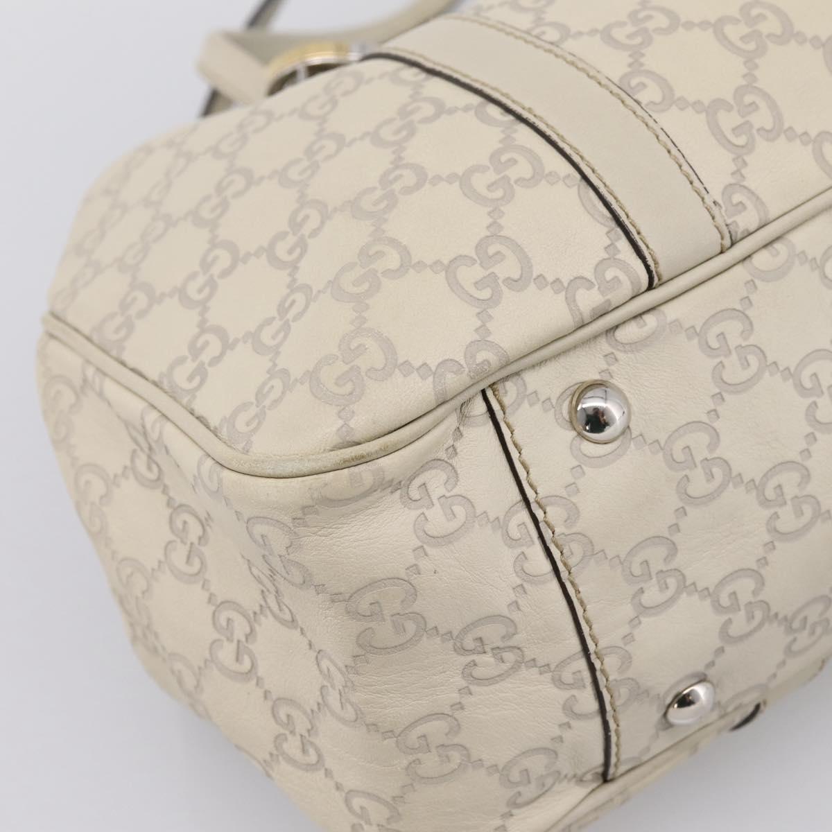 GUCCI GG Canvas Miss GG Guccissima Bag Leather Ivory Silver 232957 Auth 198276V