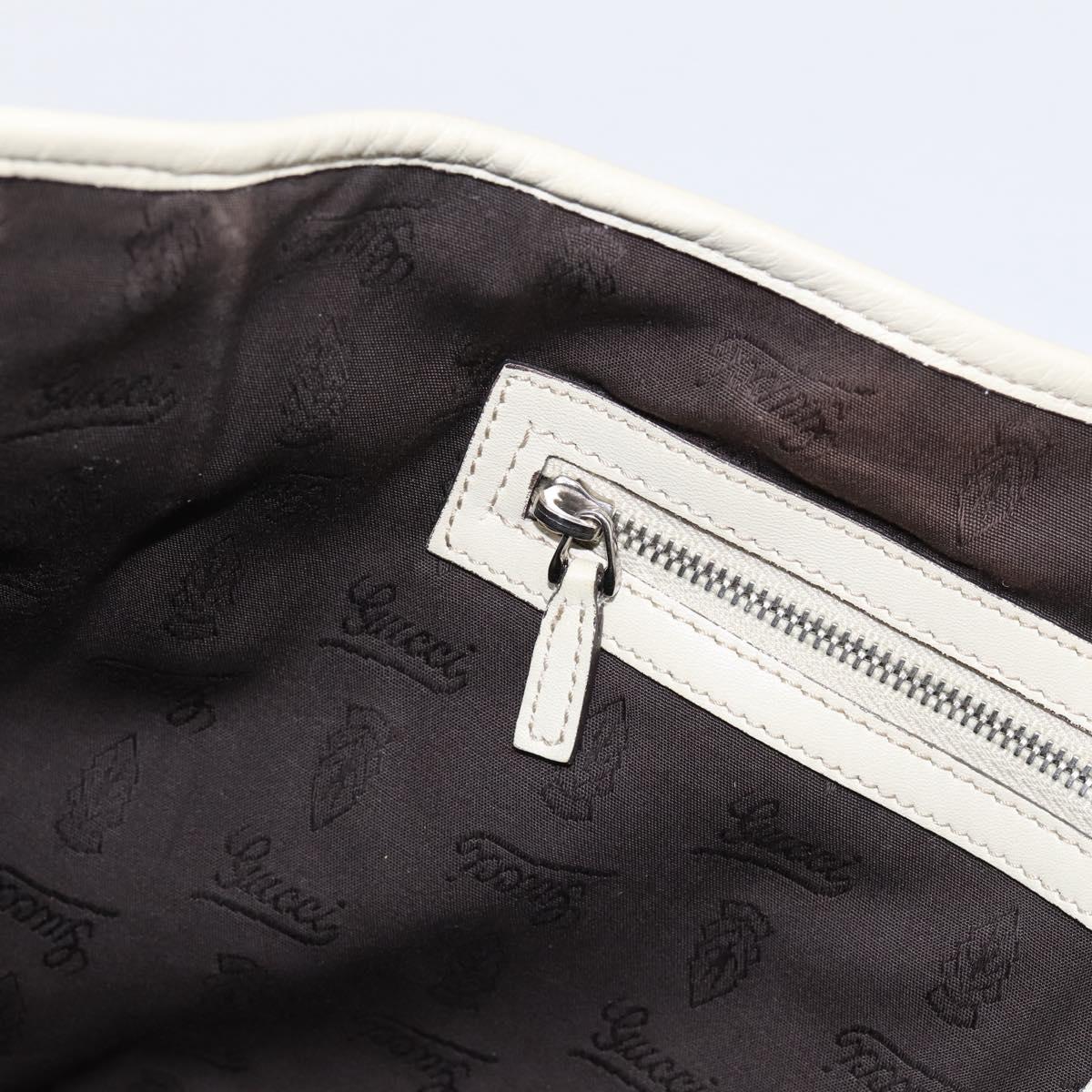 GUCCI GG Canvas Miss GG Guccissima Bag Leather Ivory Silver 232957 Auth 198276V