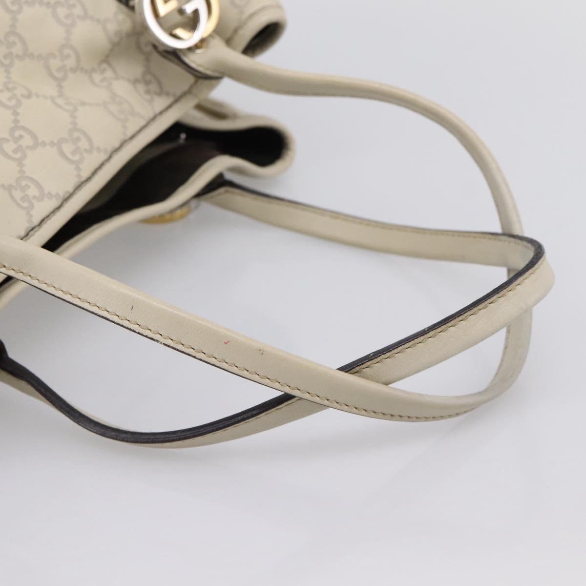 GUCCI GG Canvas Miss GG Guccissima Bag Leather Ivory Silver 232957 Auth 198276V