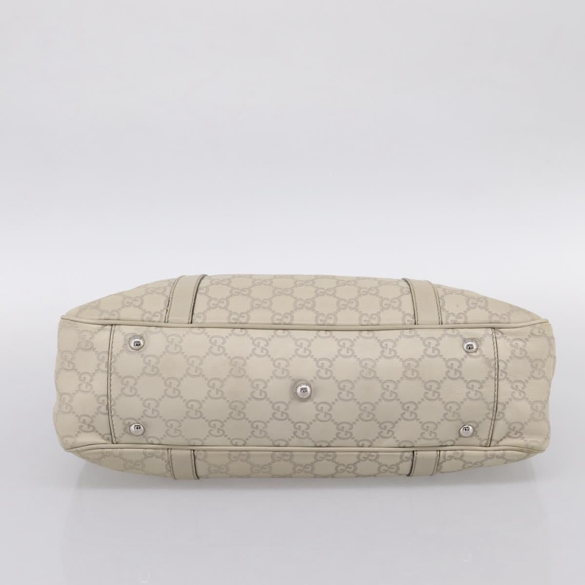 GUCCI GG Canvas Miss GG Guccissima Bag Leather Ivory Silver 232957 Auth 198276V