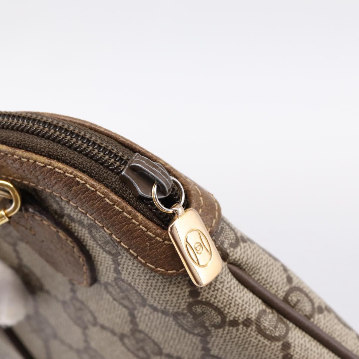 GUCCI GG Supreme Web Sherry Line Bag PVC Beige Gold 68 02 047 Auth 198279