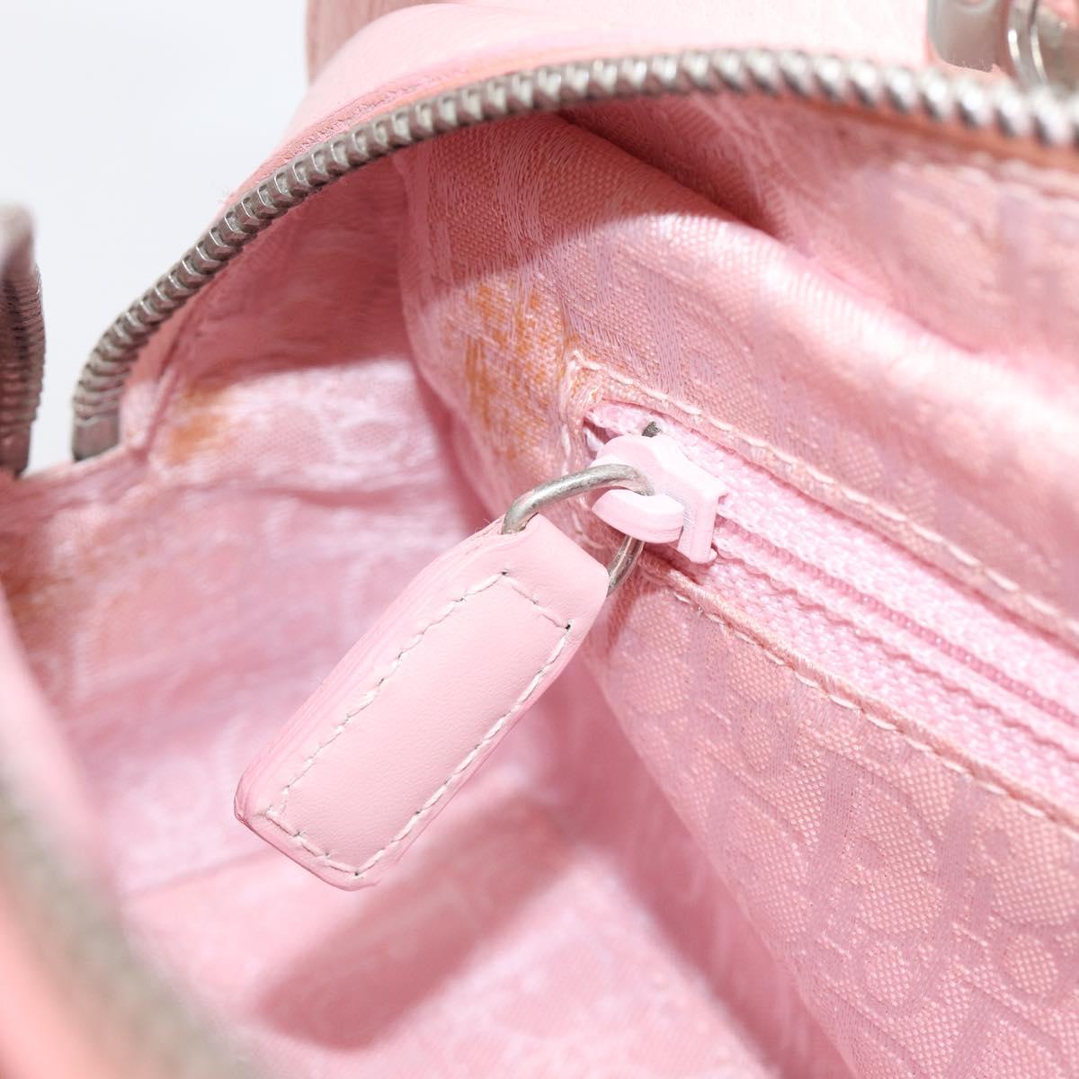 Christian Dior Cannage Lady D Joy Hand Bag Leather Pink Silver Auth 198283SAM