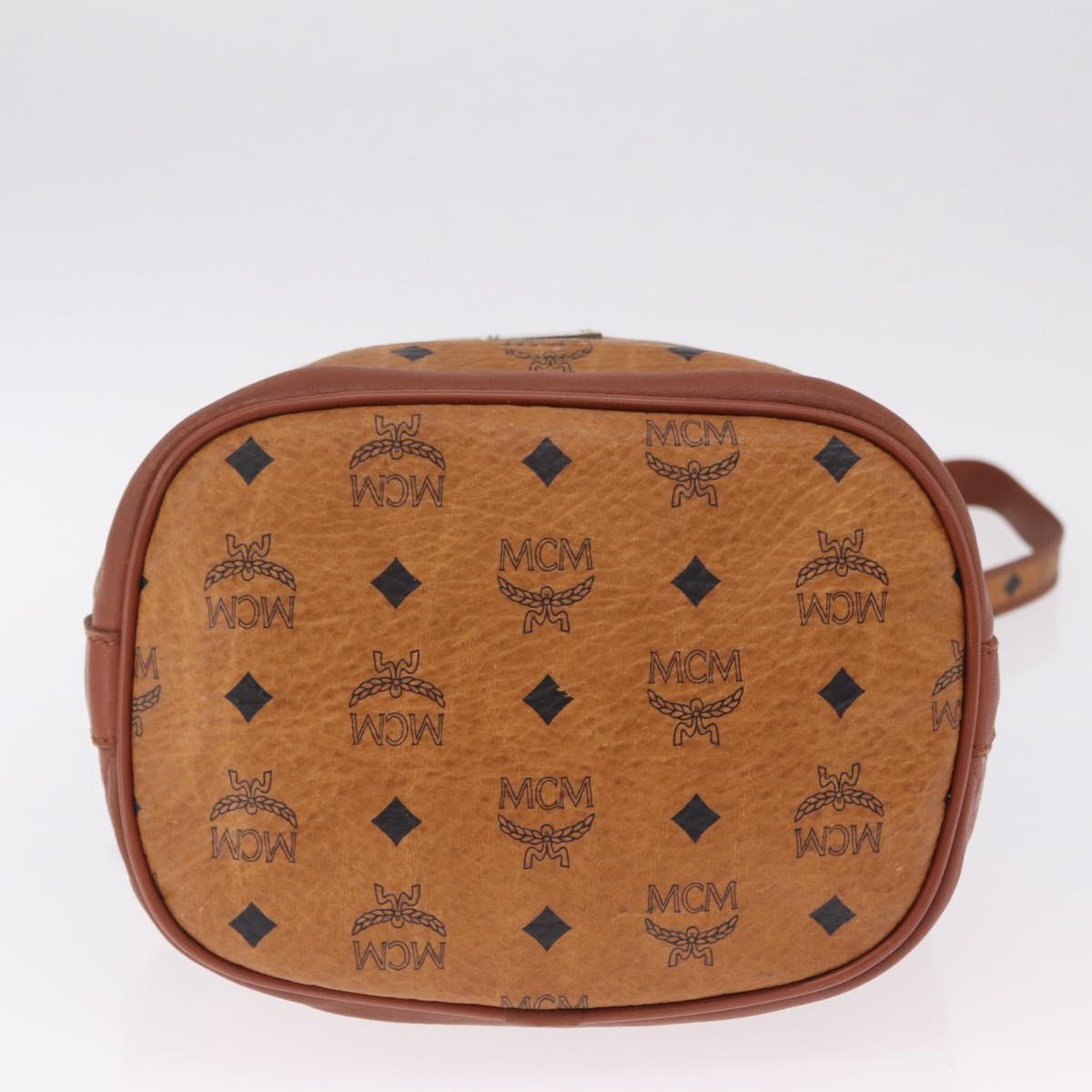 MCM Logogram Vicetos Shoulder Bag PVC Leather Brown Gold Auth 198285