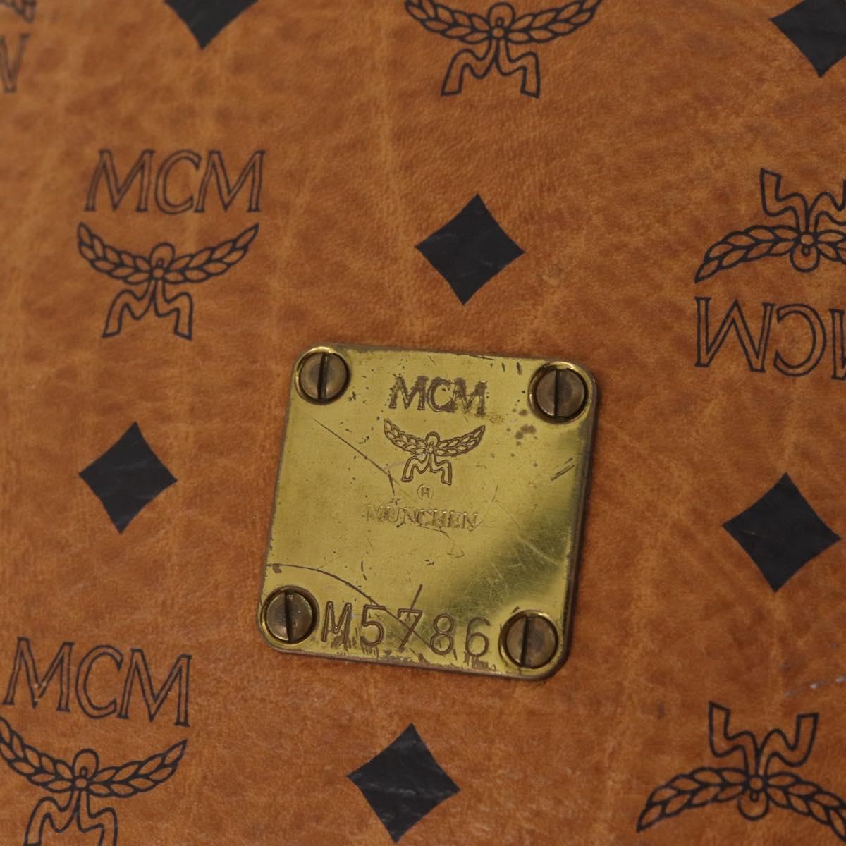 MCM Logogram Vicetos Shoulder Bag PVC Leather Brown Gold Auth 198285