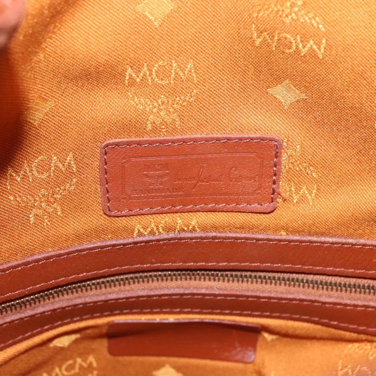 MCM Logogram Vicetos Shoulder Bag PVC Leather Brown Gold Auth 198285