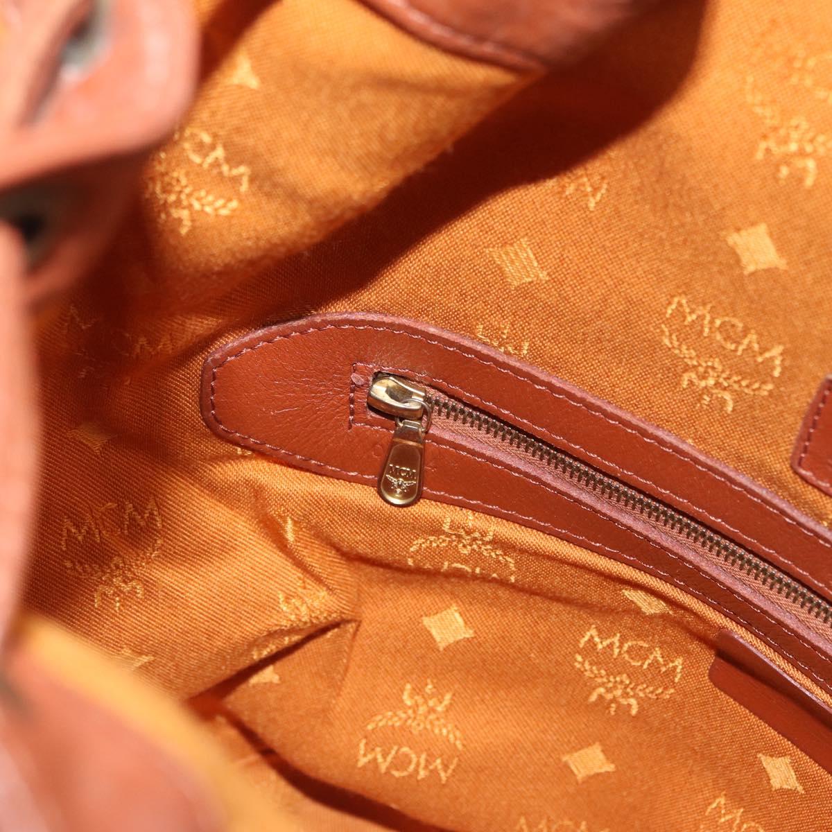 MCM Logogram Vicetos Shoulder Bag PVC Leather Brown Gold Auth 198285