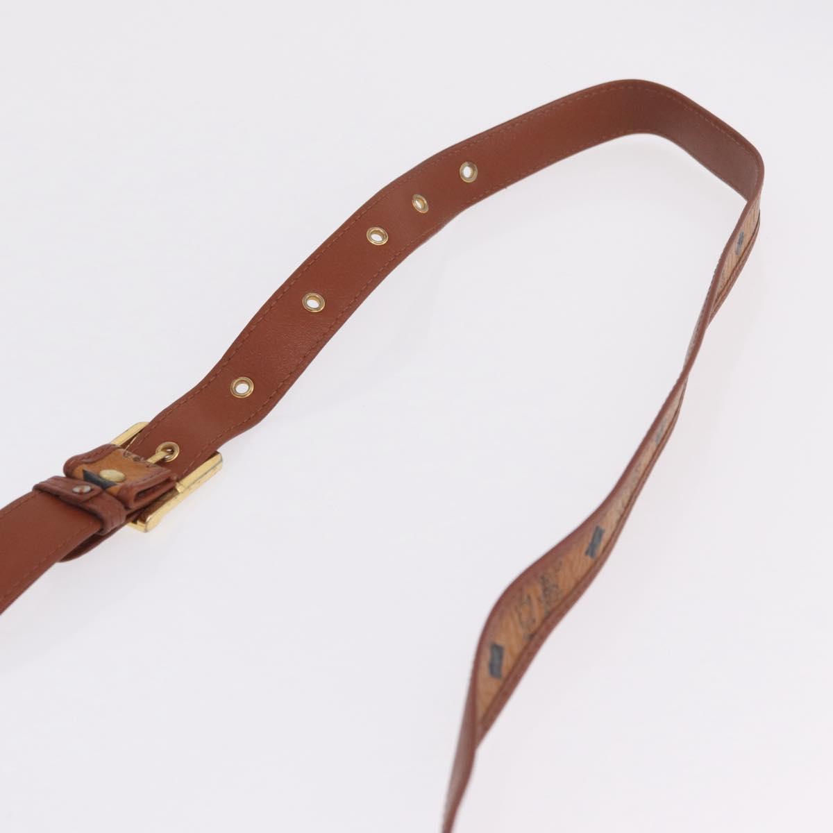 MCM Logogram Vicetos Shoulder Bag PVC Leather Brown Gold Auth 198285