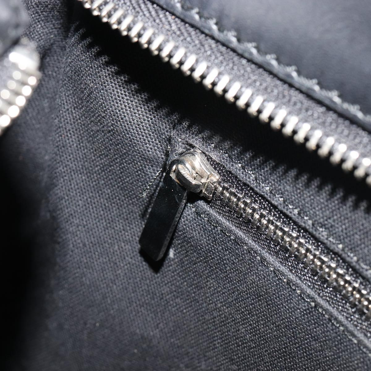 BURBERRY Nova Check Hand Bag Wool Black Silver Auth 198286A