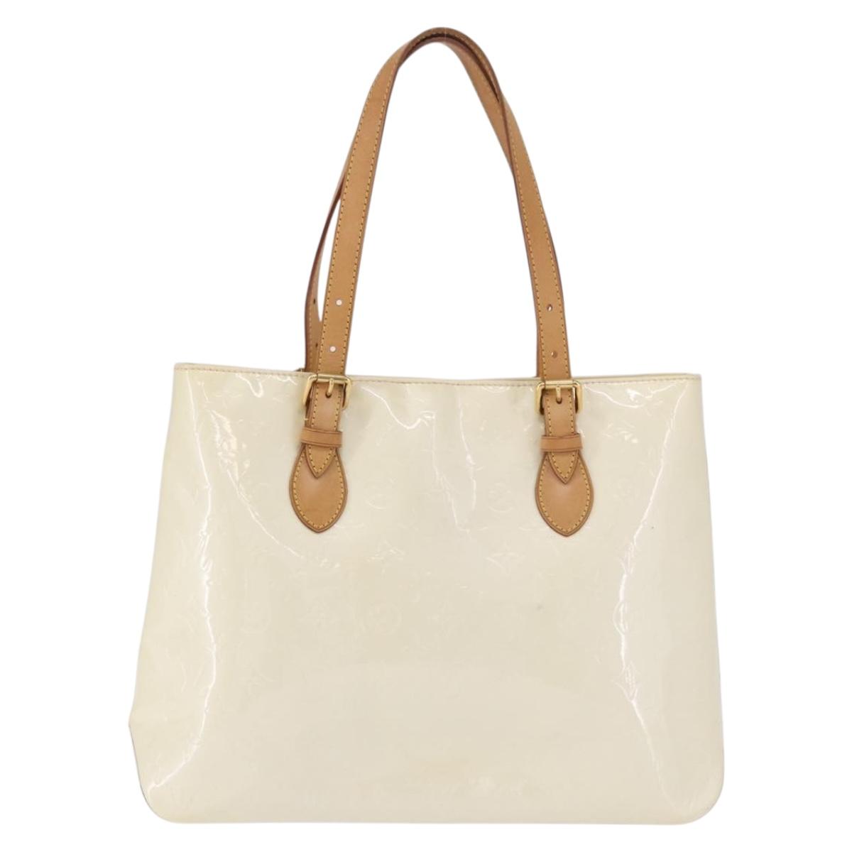 LOUIS VUITTON Monogram Vernis Brentwood Shoulder Bag Perle M91512 LV Auth 198288