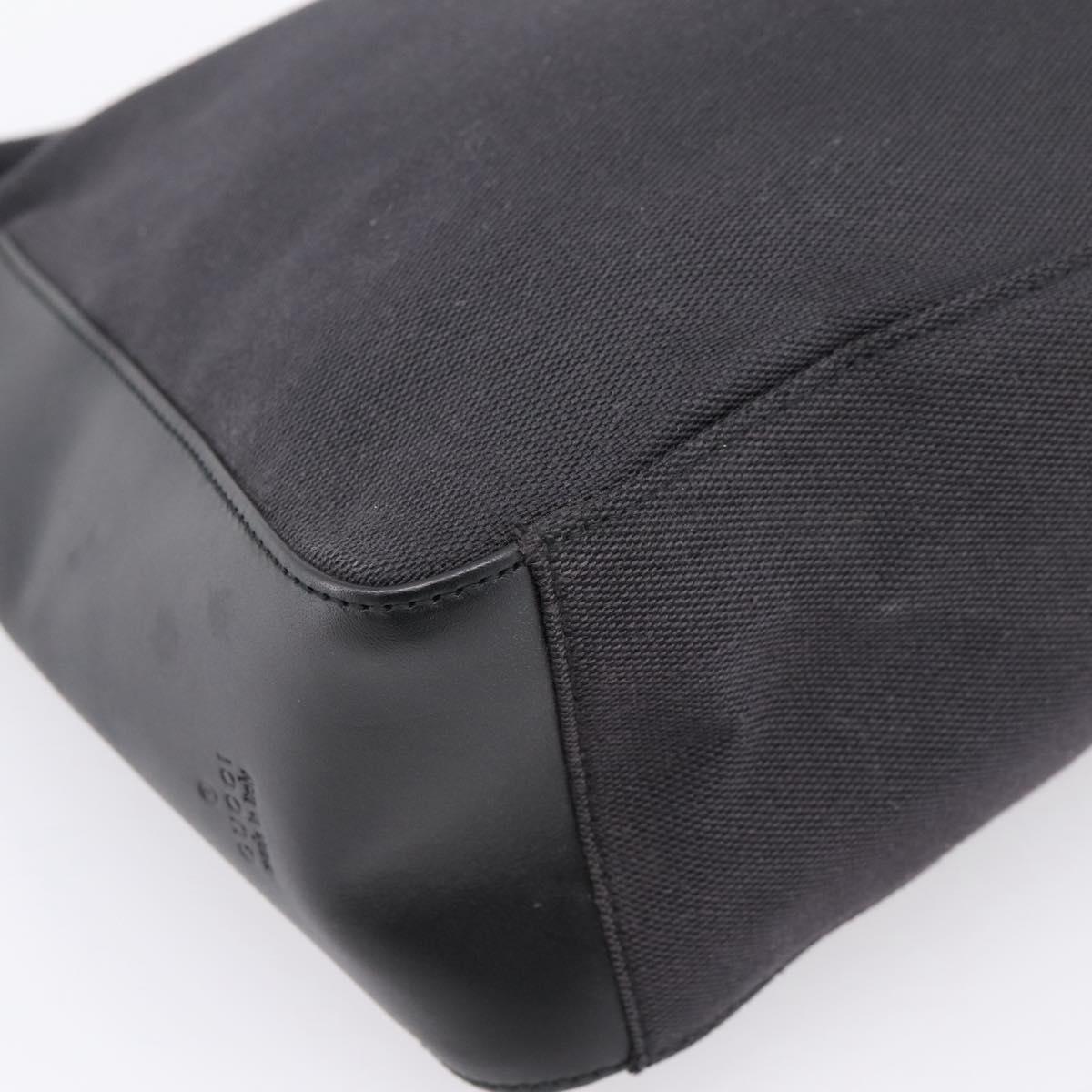 GUCCI Shoulder Bag Canvas outlet Black Silver 001 8766 Auth 198290A