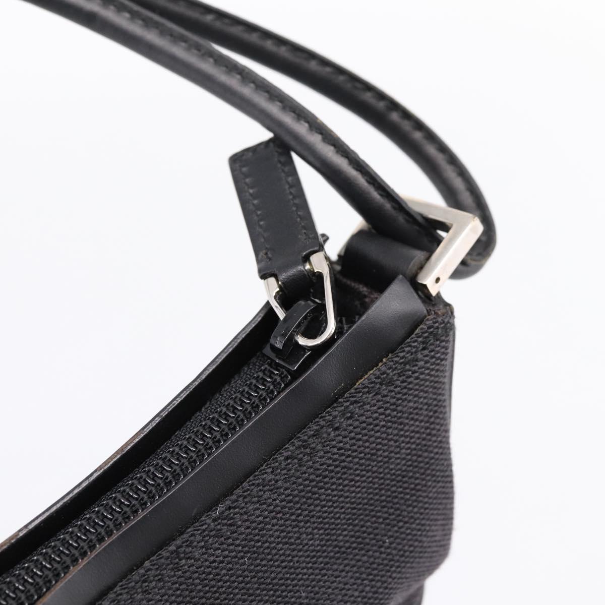 GUCCI Shoulder Bag Canvas outlet Black Silver 001 8766 Auth 198290A
