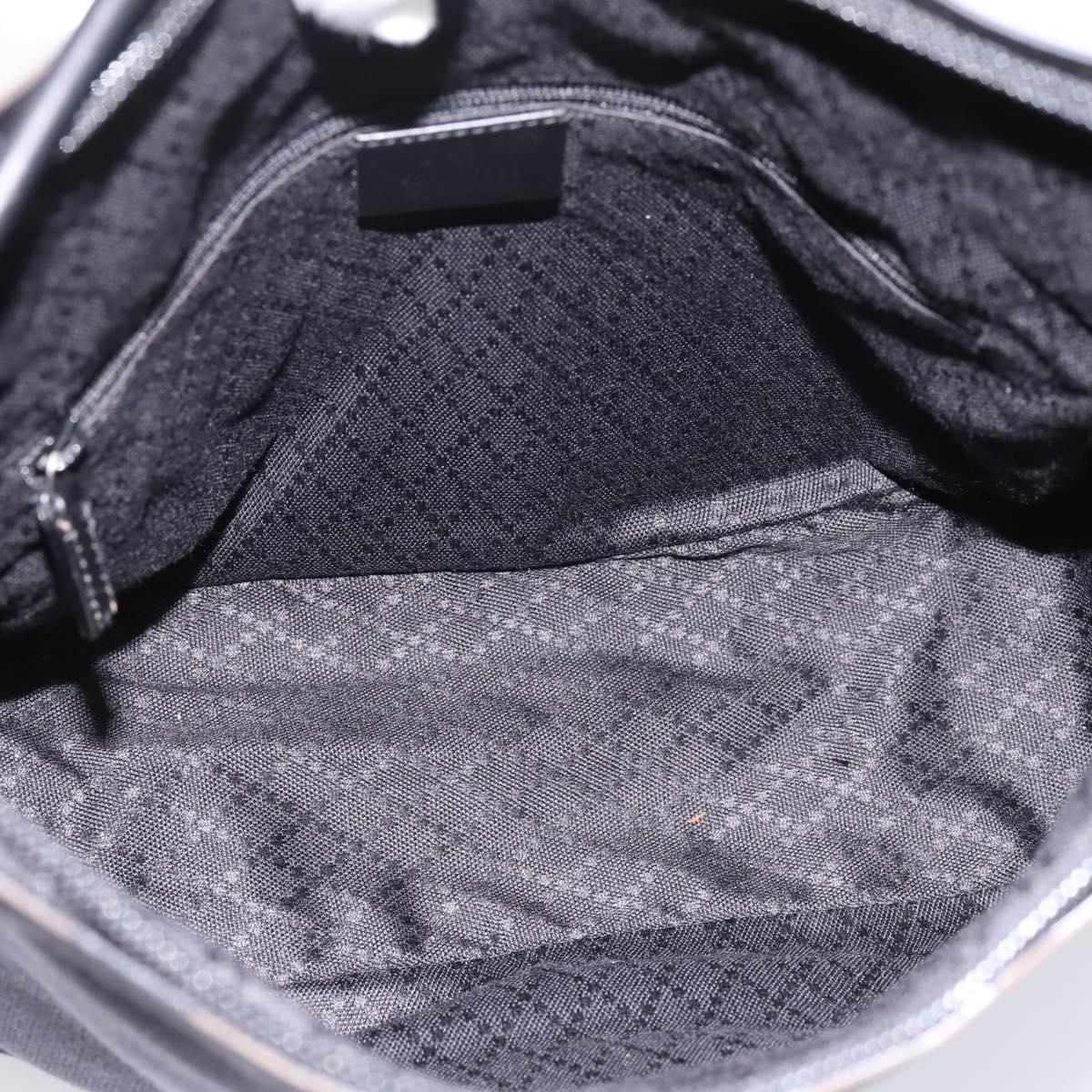 GUCCI Shoulder Bag Canvas outlet Black Silver 001 8766 Auth 198290A