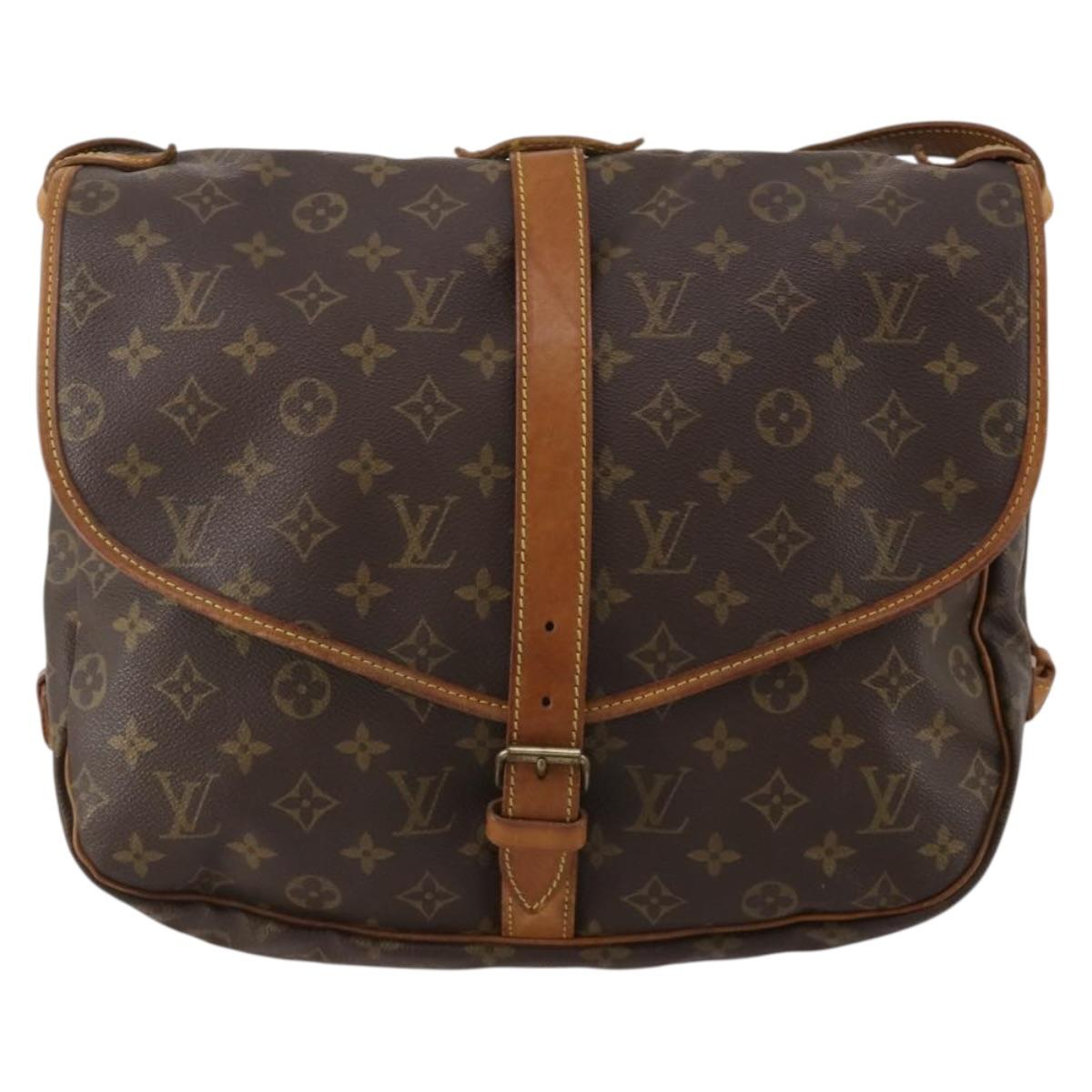 LOUIS VUITTON Monogram Saumur 35 Shoulder Bag M42254 LV Auth 198294