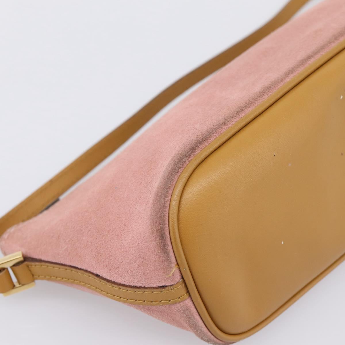 GUCCI Accessory Pouch Suede Pink Gold 039 1103 Auth 198297