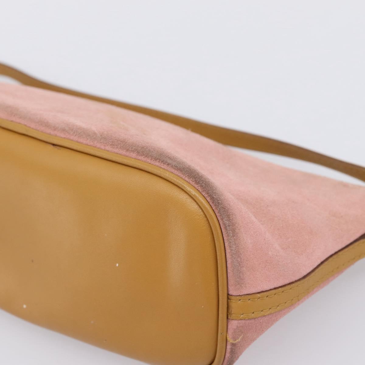 GUCCI Accessory Pouch Suede Pink Gold 039 1103 Auth 198297