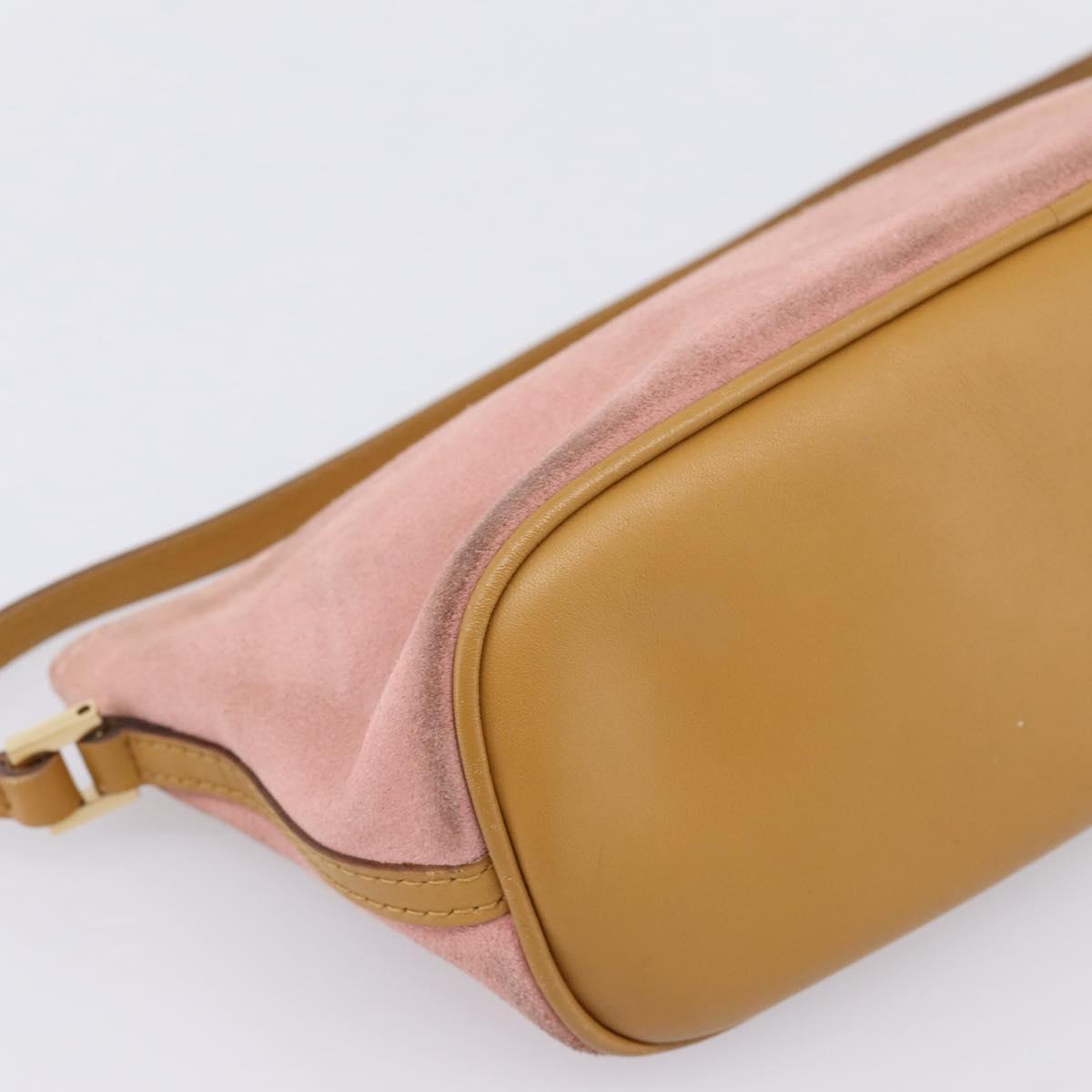 GUCCI Accessory Pouch Suede Pink Gold 039 1103 Auth 198297
