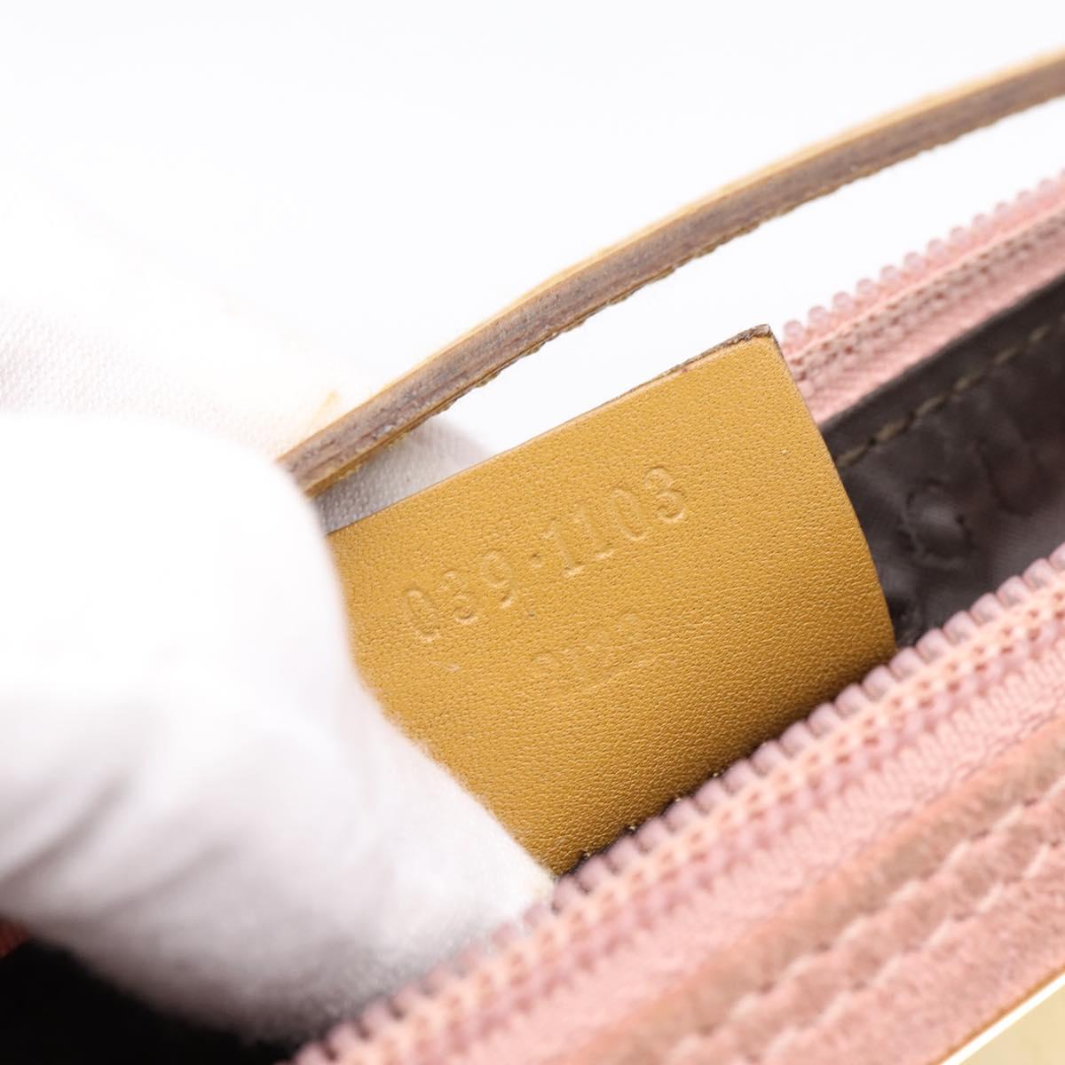GUCCI Accessory Pouch Suede Pink Gold 039 1103 Auth 198297