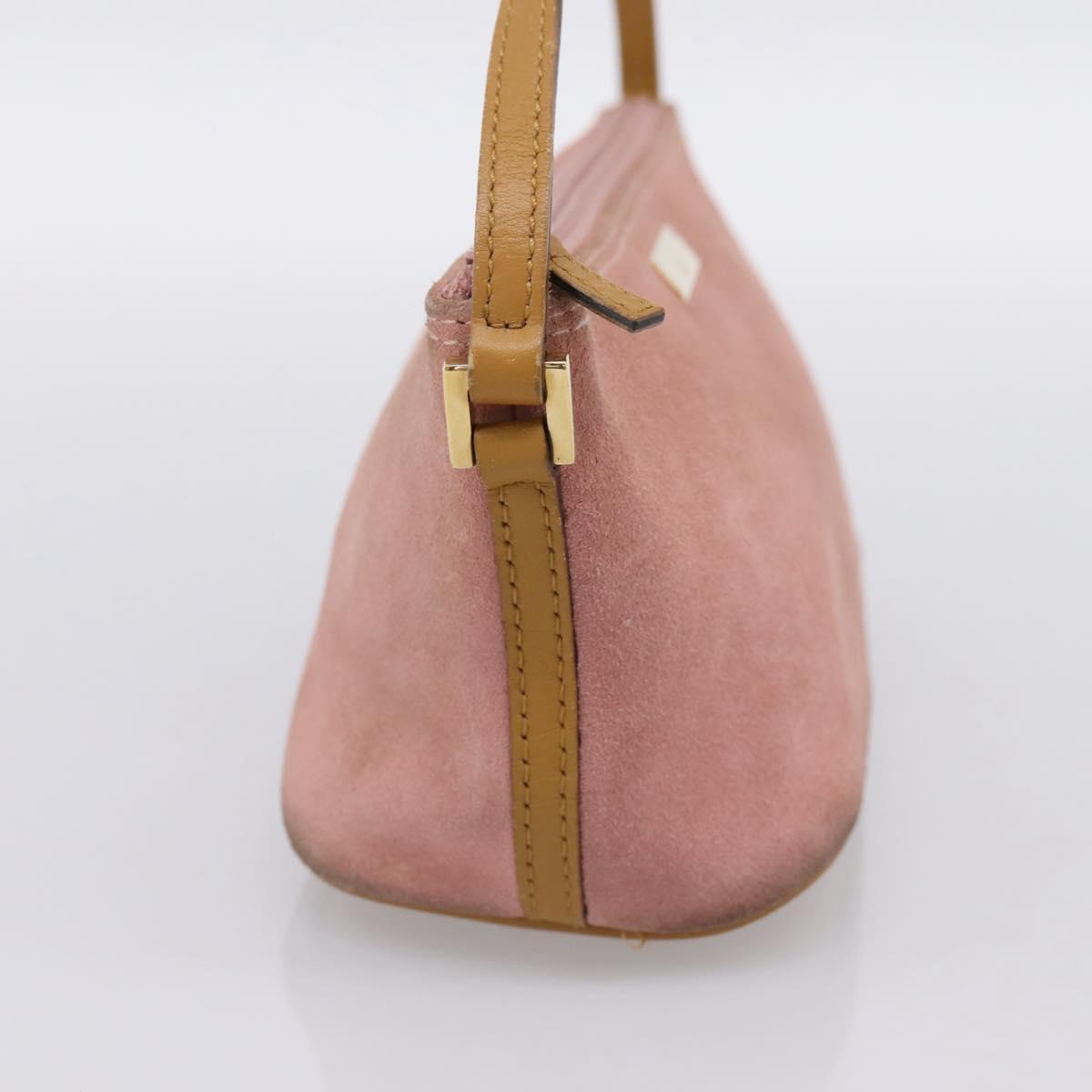 GUCCI Accessory Pouch Suede Pink Gold 039 1103 Auth 198297