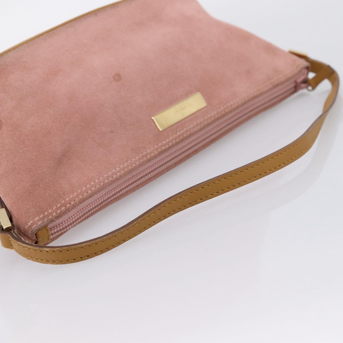 GUCCI Accessory Pouch Suede Pink Gold 039 1103 Auth 198297