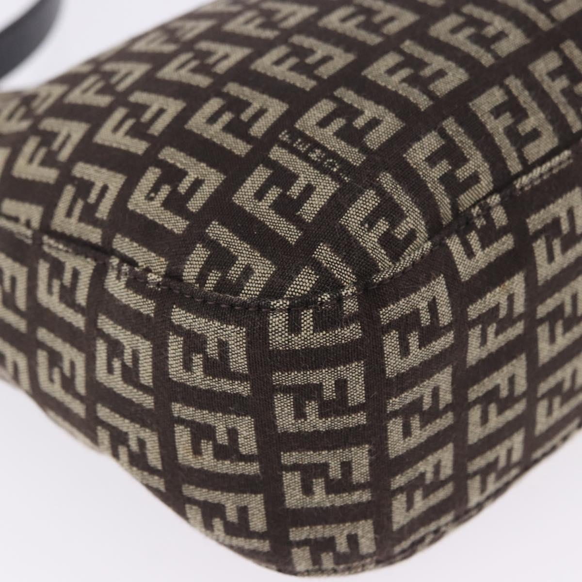 FENDI Zucchino Canvas Mamma Baguette Shoulder Bag Brown 8BR036 Auth 198299V