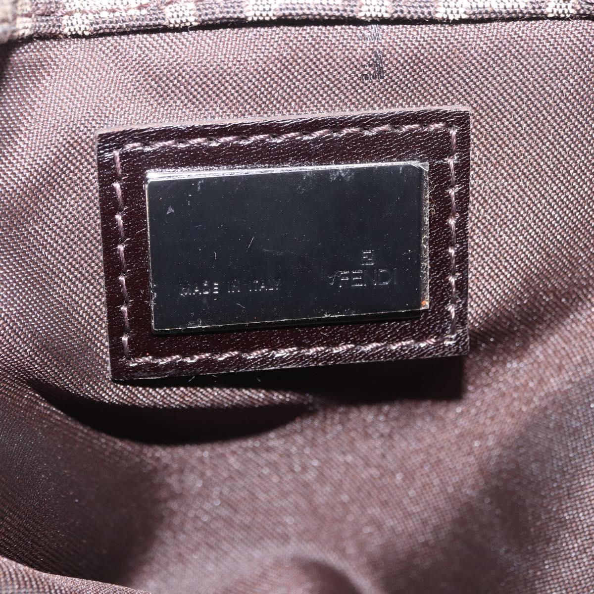 FENDI Zucchino Canvas Mamma Baguette Shoulder Bag Brown 8BR036 Auth 198299V