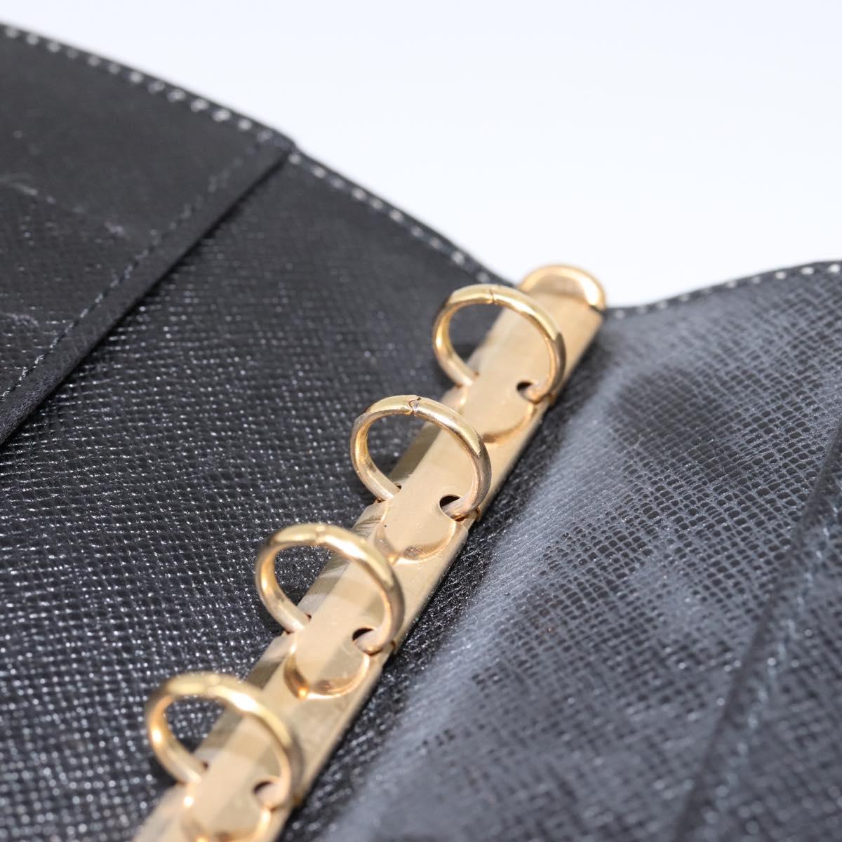LOUIS VUITTON Epi Agenda PM Day Planner Cover Black R20092 LV Auth 198303