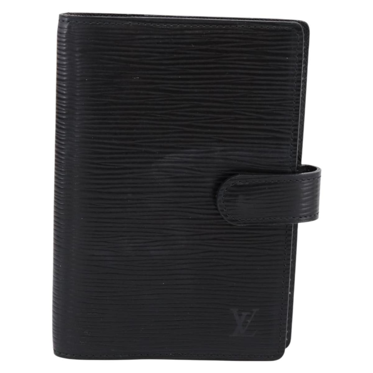 LOUIS VUITTON Epi Agenda PM Day Planner Cover Black R20092 LV Auth 198303