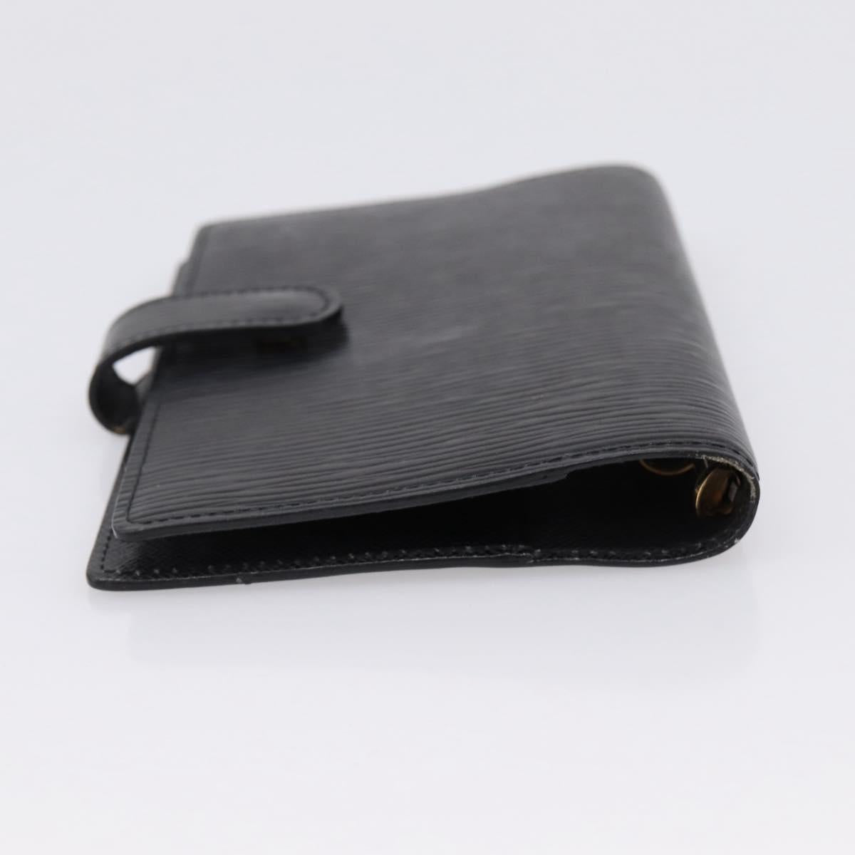 LOUIS VUITTON Epi Agenda PM Day Planner Cover Black R20092 LV Auth 198303