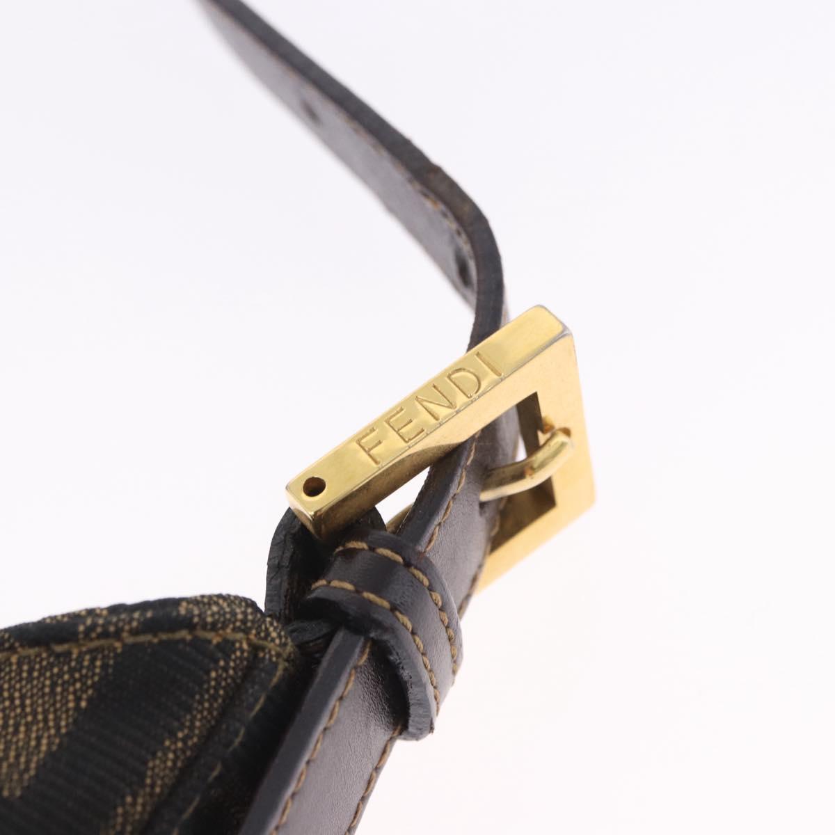 FENDI Zucca Canvas Mamma Baguette Shoulder Bag Brown Gold Tone Auth 198310V