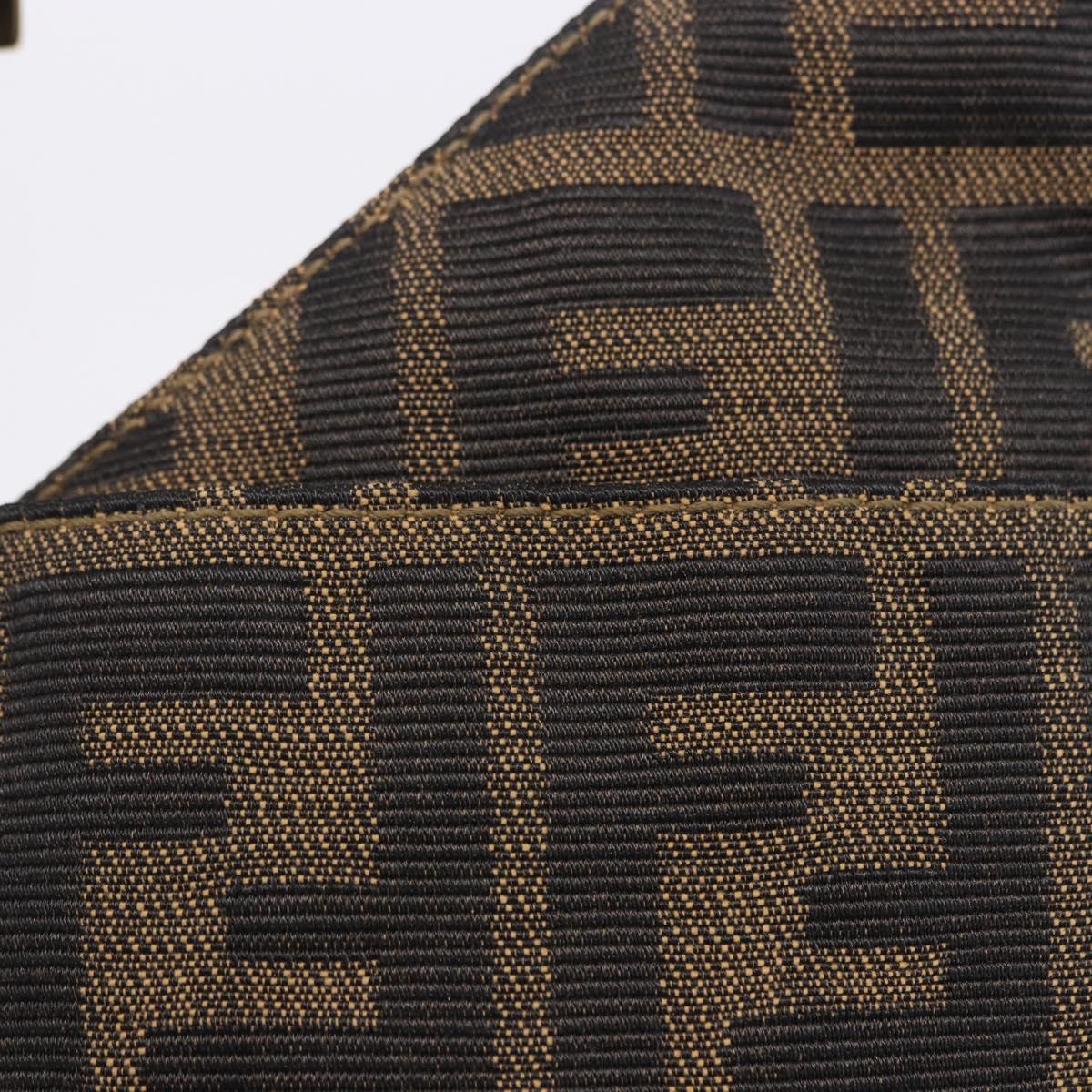 FENDI Zucca Canvas Mamma Baguette Shoulder Bag Brown Gold Tone Auth 198310V