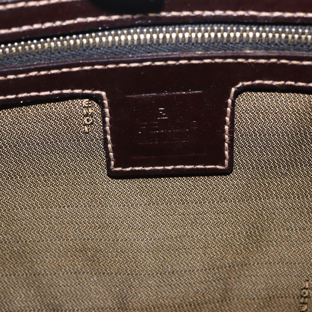 FENDI Zucca Canvas Mamma Baguette Shoulder Bag Brown Gold Tone Auth 198310V