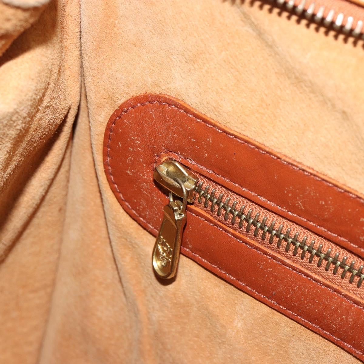 MCM Vicetos Logogram Tote Bag PVC Leather Brown Gold Auth 198311