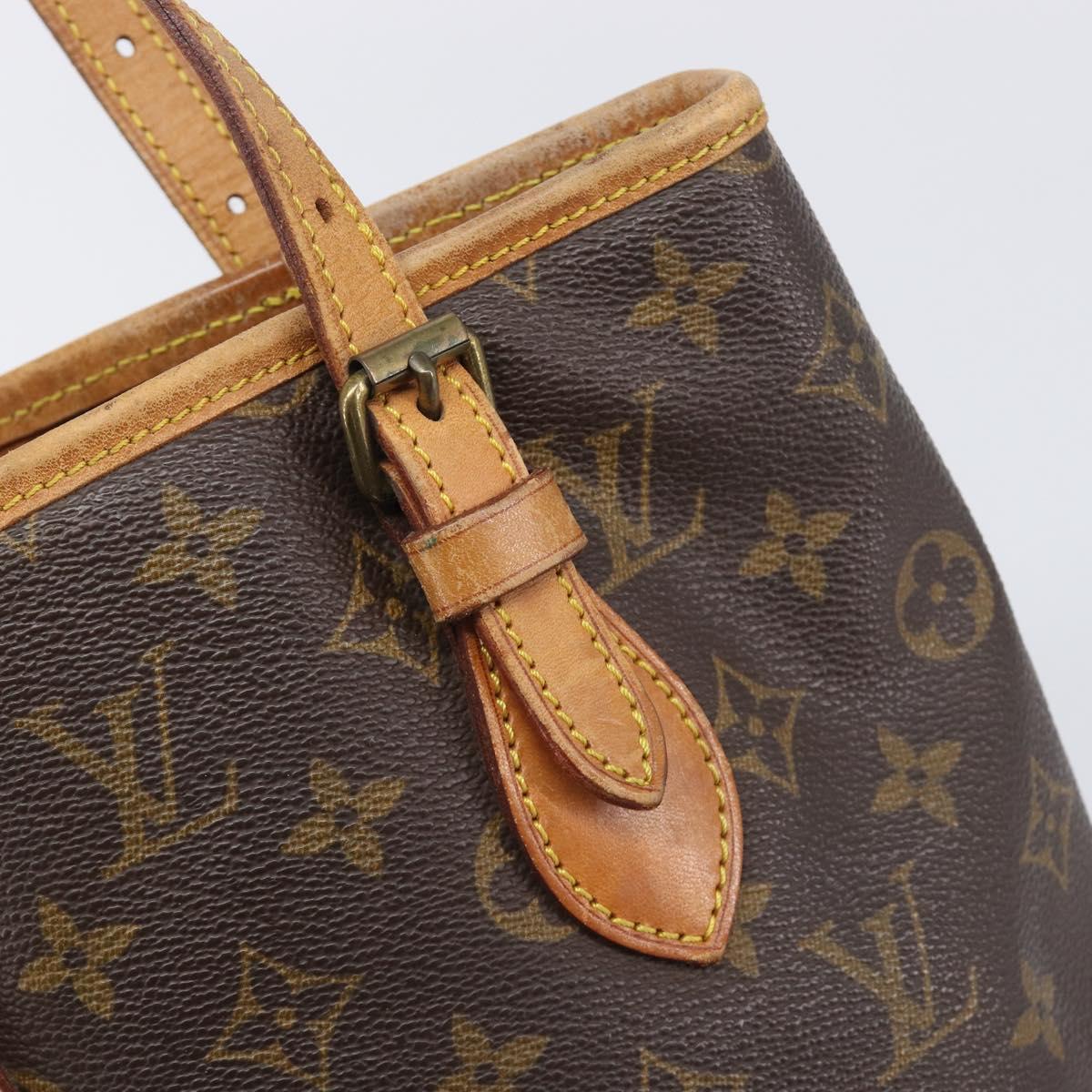 LOUIS VUITTON Monogram Bucket PM Shoulder Bag M42238 LV Auth 198312