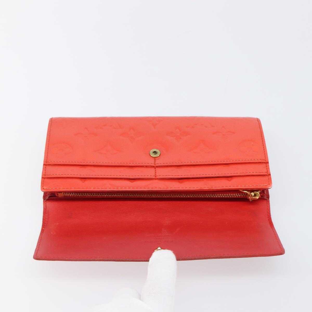 LOUIS VUITTON Vernis Portefeuille Sarah Wallet Orenge Sunset M93634 Auth 198315A