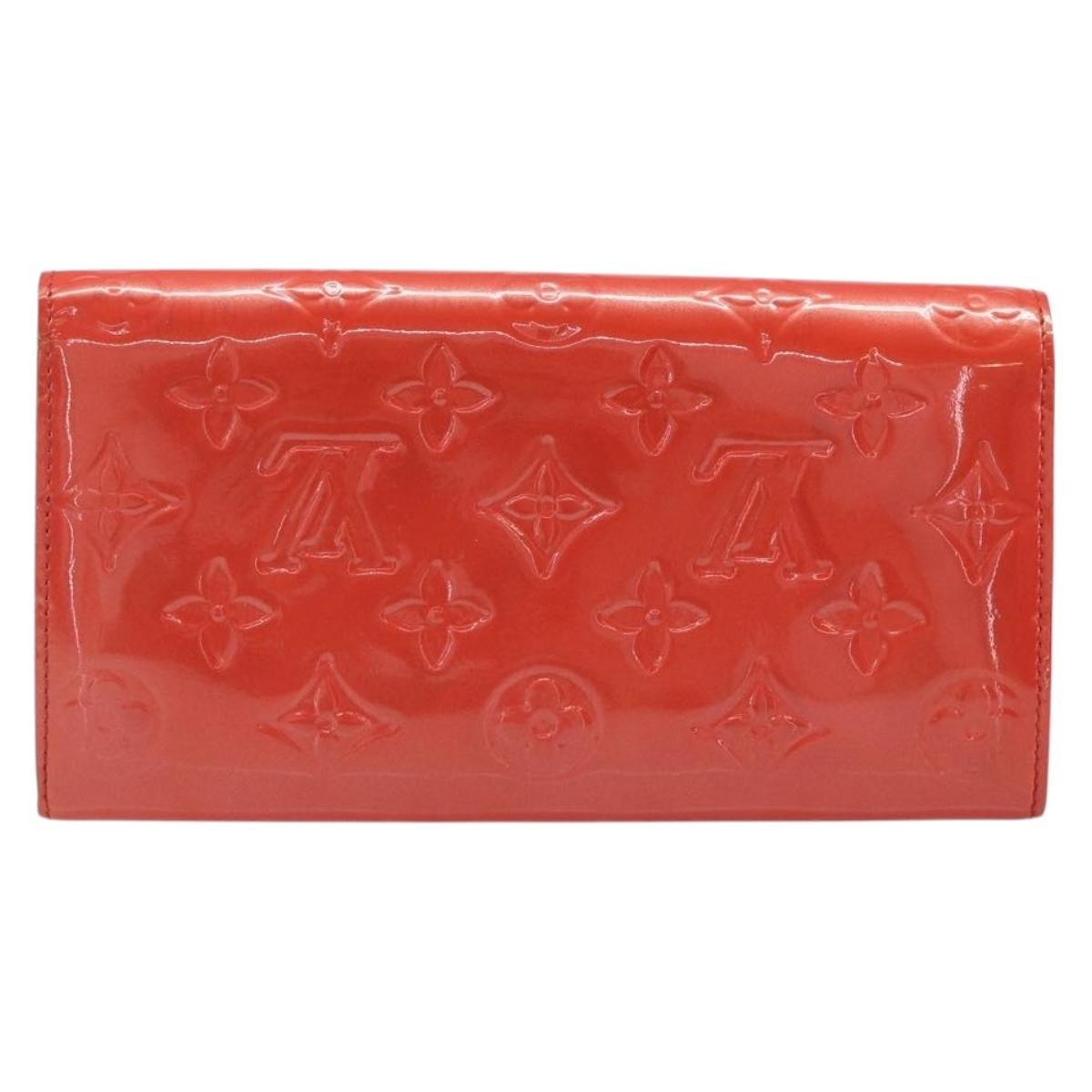 LOUIS VUITTON Vernis Portefeuille Sarah Wallet Orenge Sunset M93634 Auth 198315A