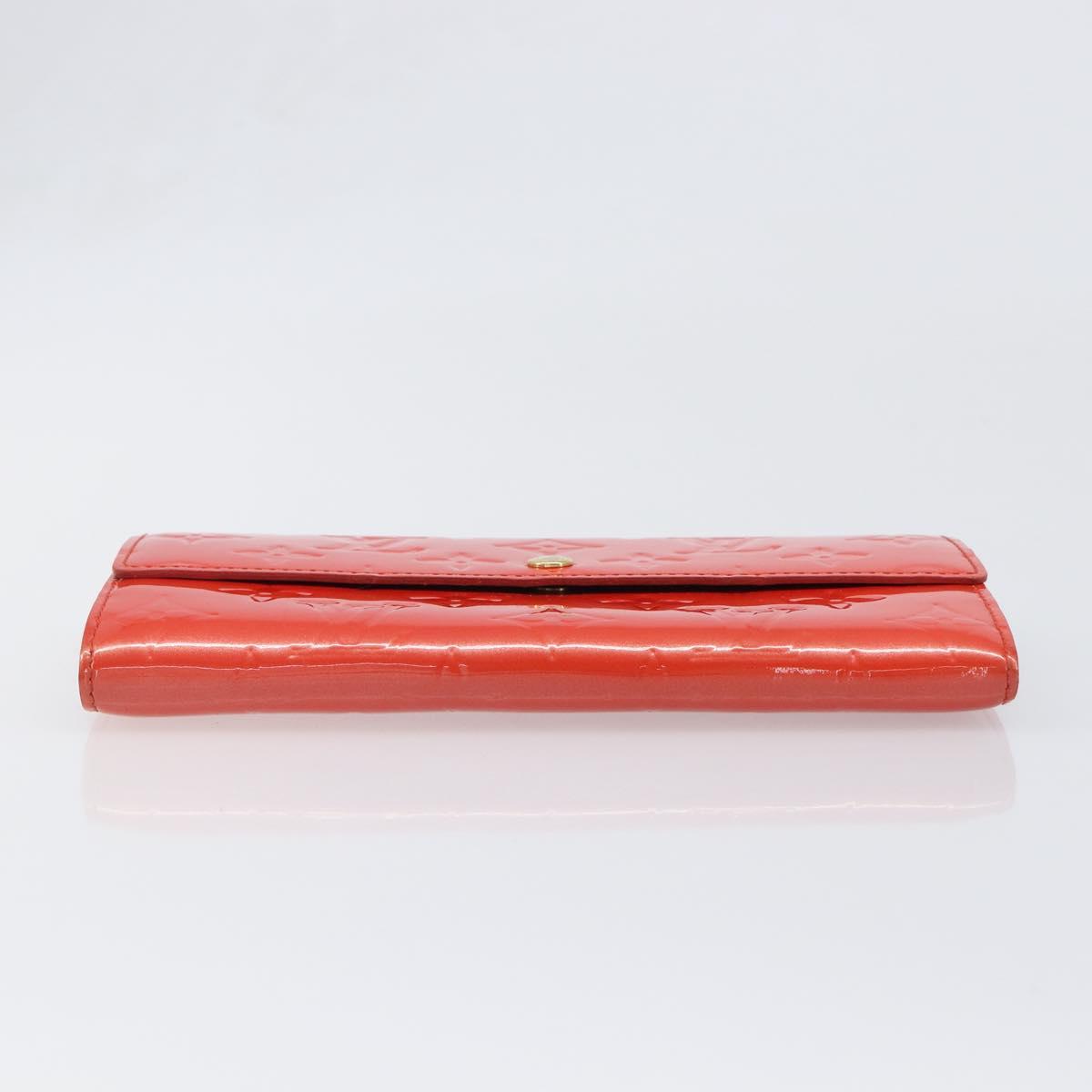 LOUIS VUITTON Vernis Portefeuille Sarah Wallet Orenge Sunset M93634 Auth 198315A