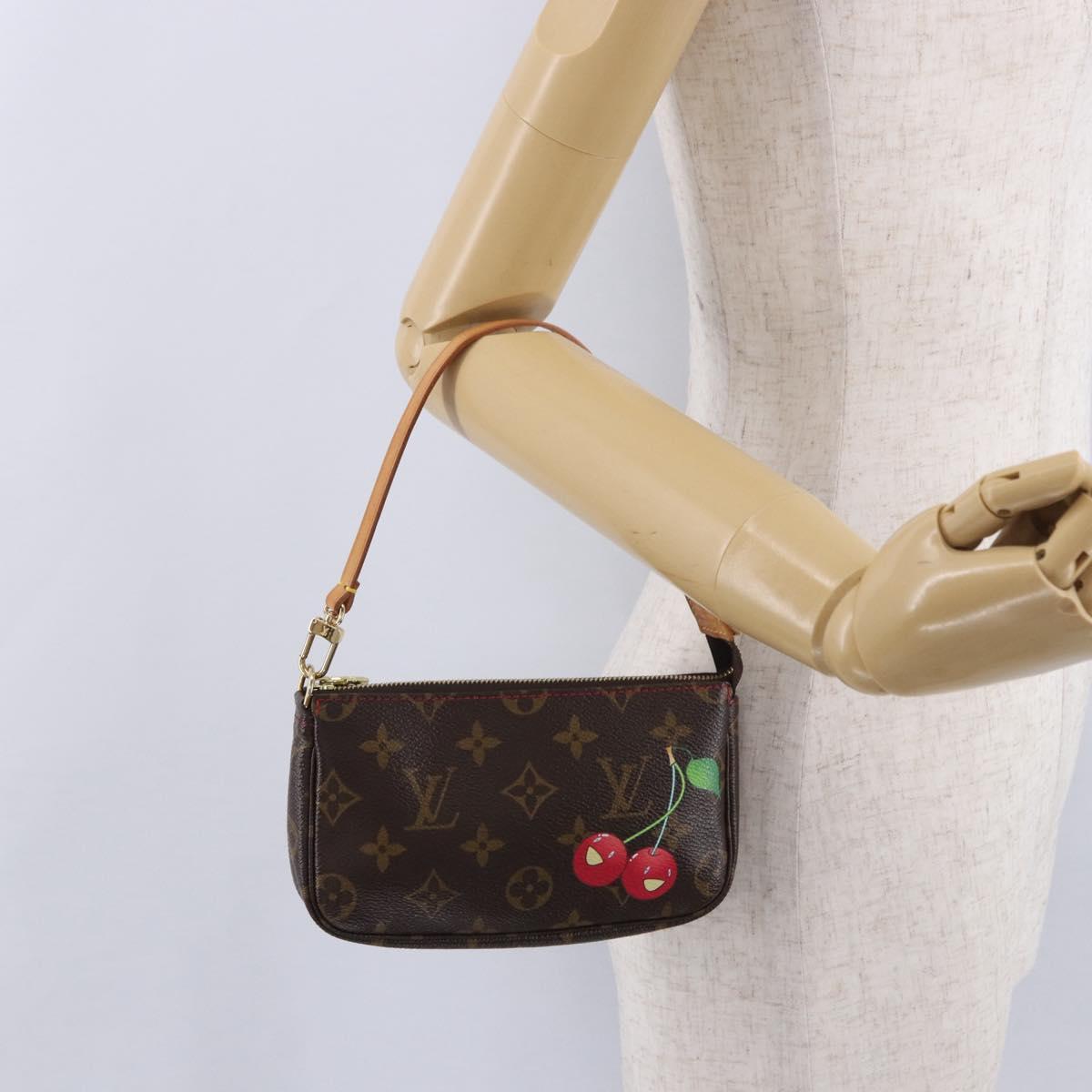 LOUIS VUITTON Monogram Cherry Mini Pochette Accessoires Pouch LV Auth 198316SAV