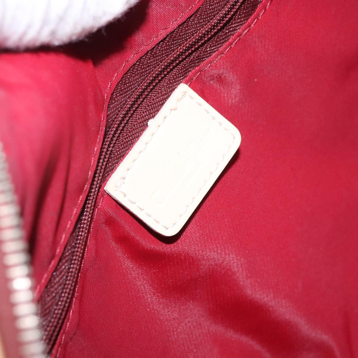 Christian Dior Trotter Boston Bag PVC Leather Red White Auth 198330