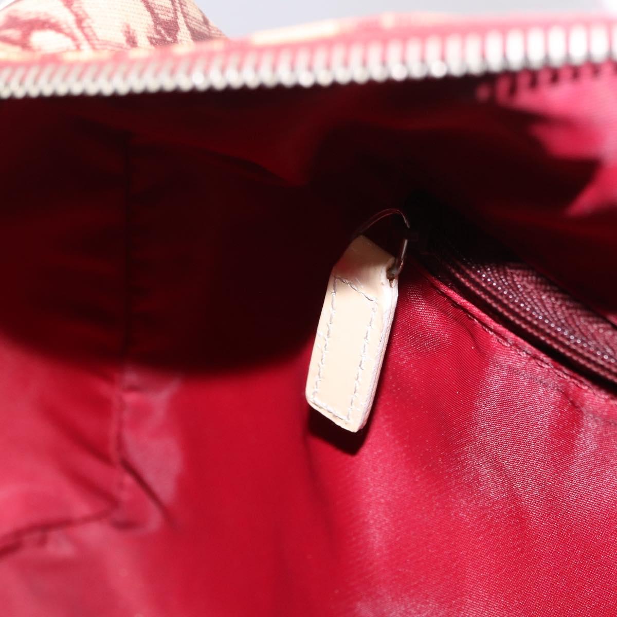 Christian Dior Trotter Boston Bag PVC Leather Red White Auth 198330