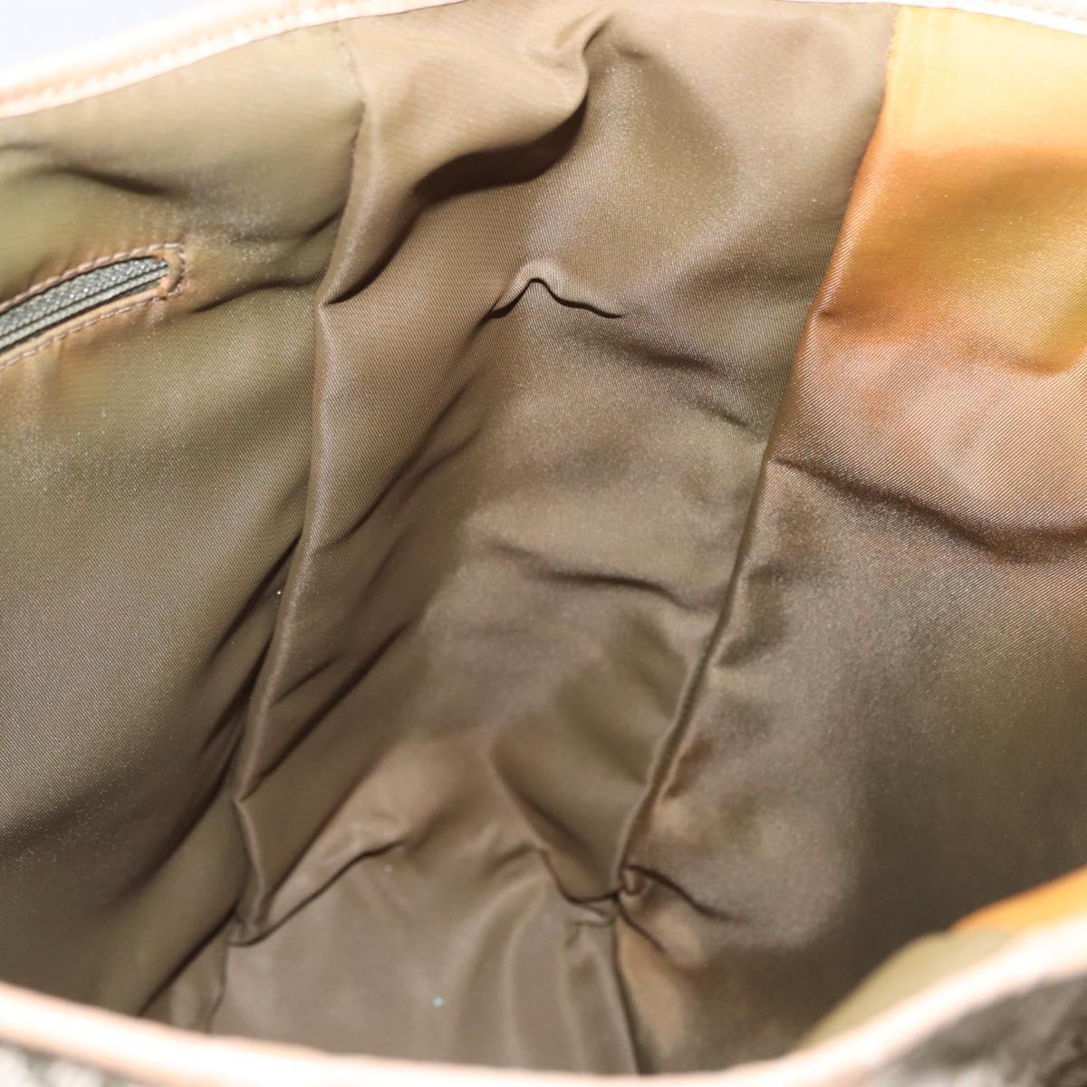 Christian Dior Trotter Canvas Tote Bag Green Silver Auth 198332