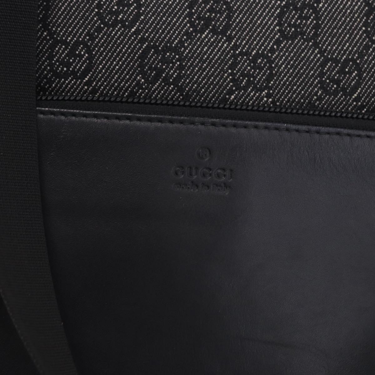 GUCCI GG Canvas Tote Bag Black Silver 28893 Auth 198333