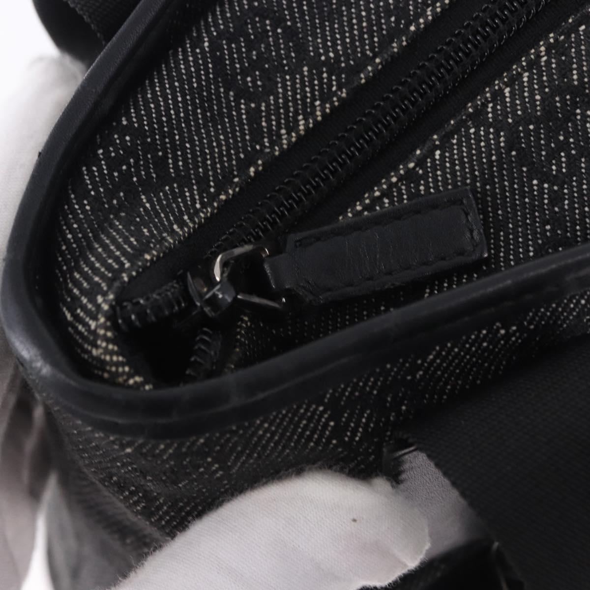 GUCCI GG Canvas Tote Bag Black Silver 28893 Auth 198333