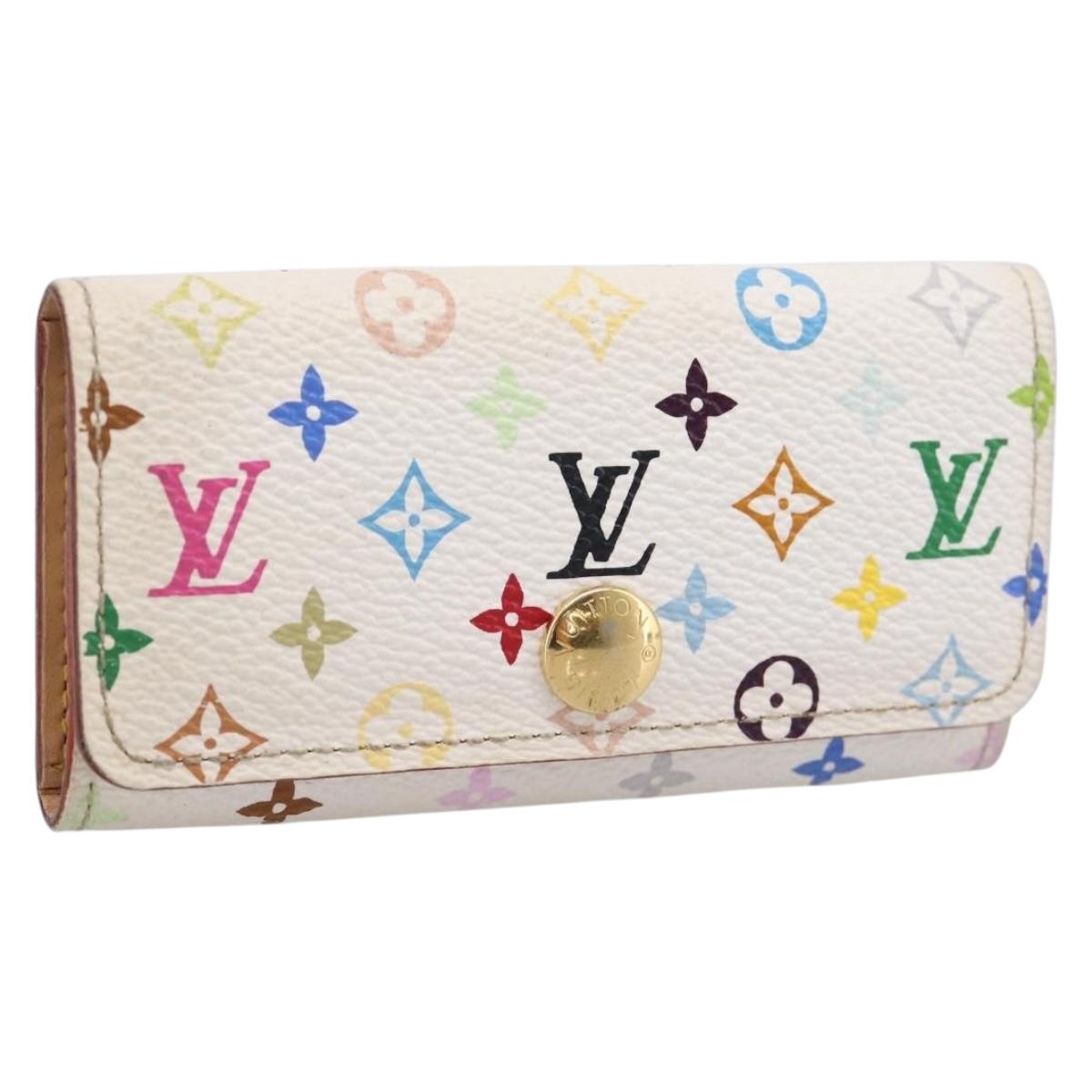 LOUIS VUITTON Monogram Multicolor Multicles 4 Key Case White M93731 Auth 198335