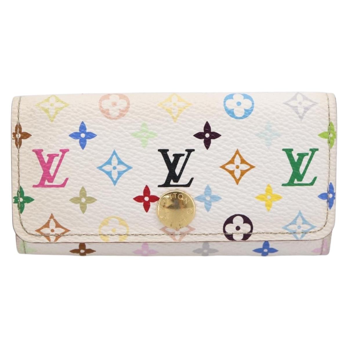 LOUIS VUITTON Monogram Multicolor Multicles 4 Key Case White M93731 Auth 198335
