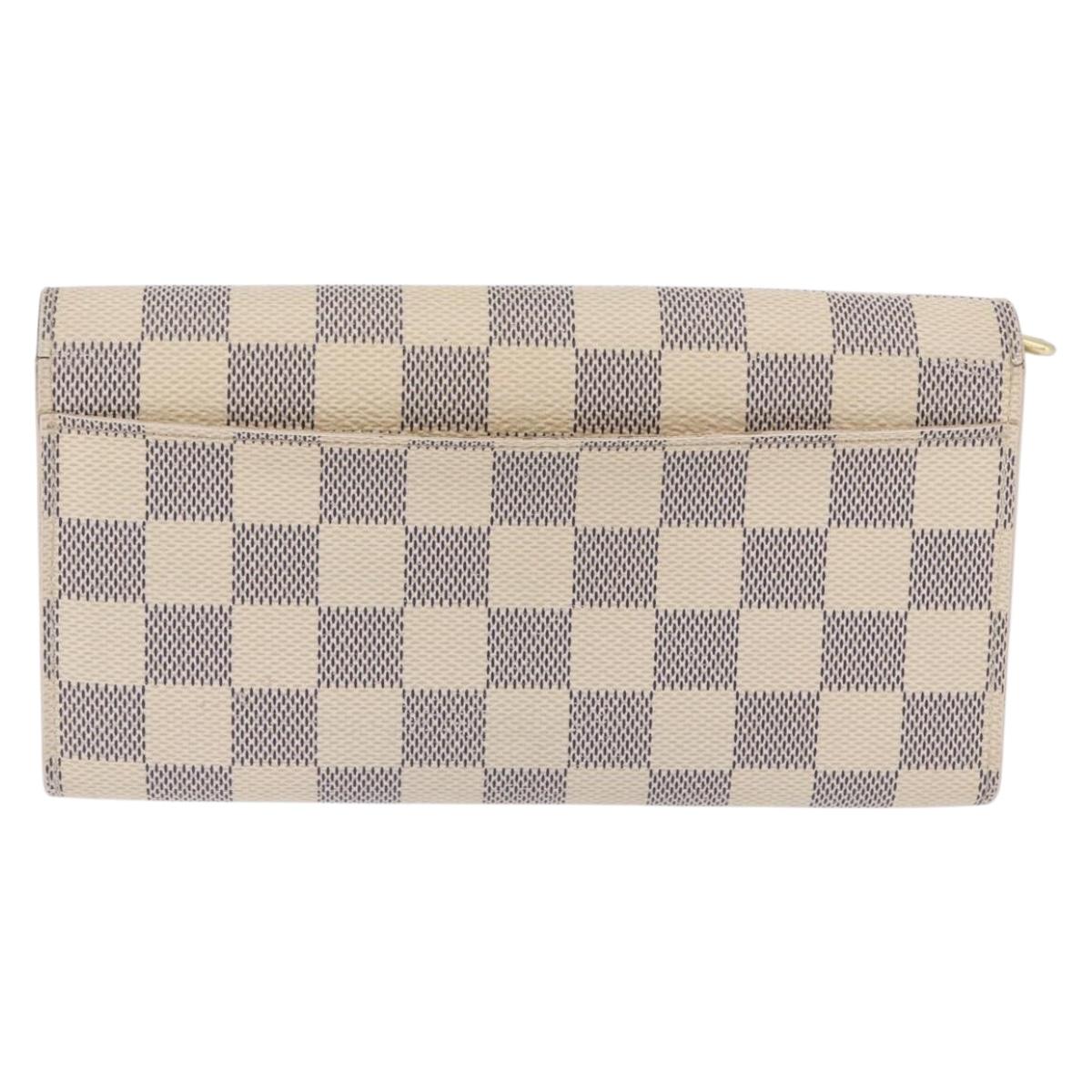 LOUIS VUITTON Damier Azur Portefeuille Sarah Long Wallet N61735 LV Auth 198336V