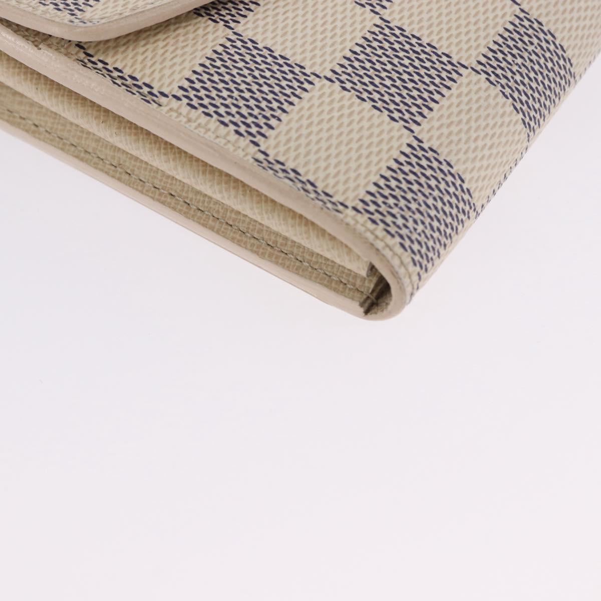 LOUIS VUITTON Damier Azur Portefeuille Sarah Long Wallet N61735 LV Auth 198336V
