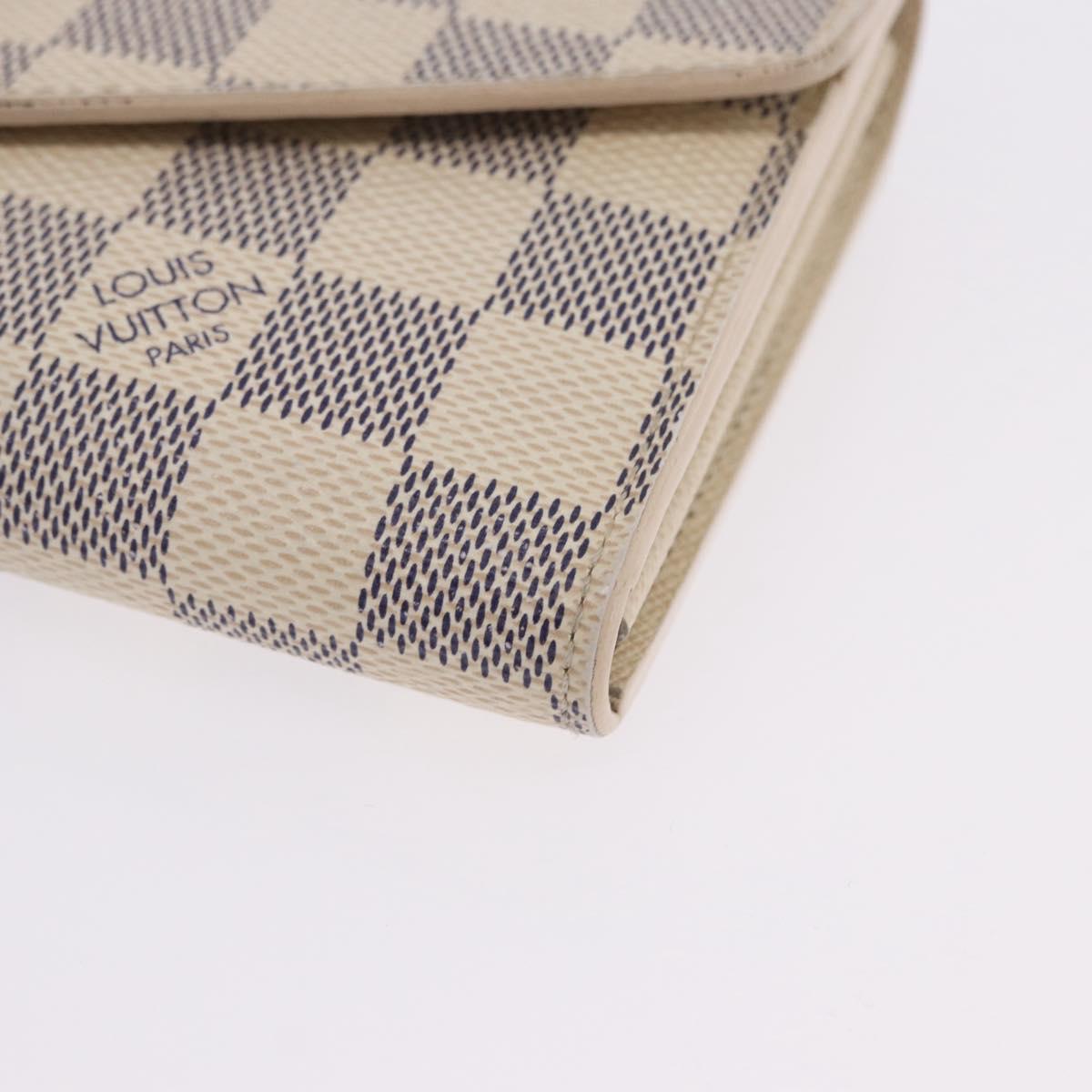 LOUIS VUITTON Damier Azur Portefeuille Sarah Long Wallet N61735 LV Auth 198336V