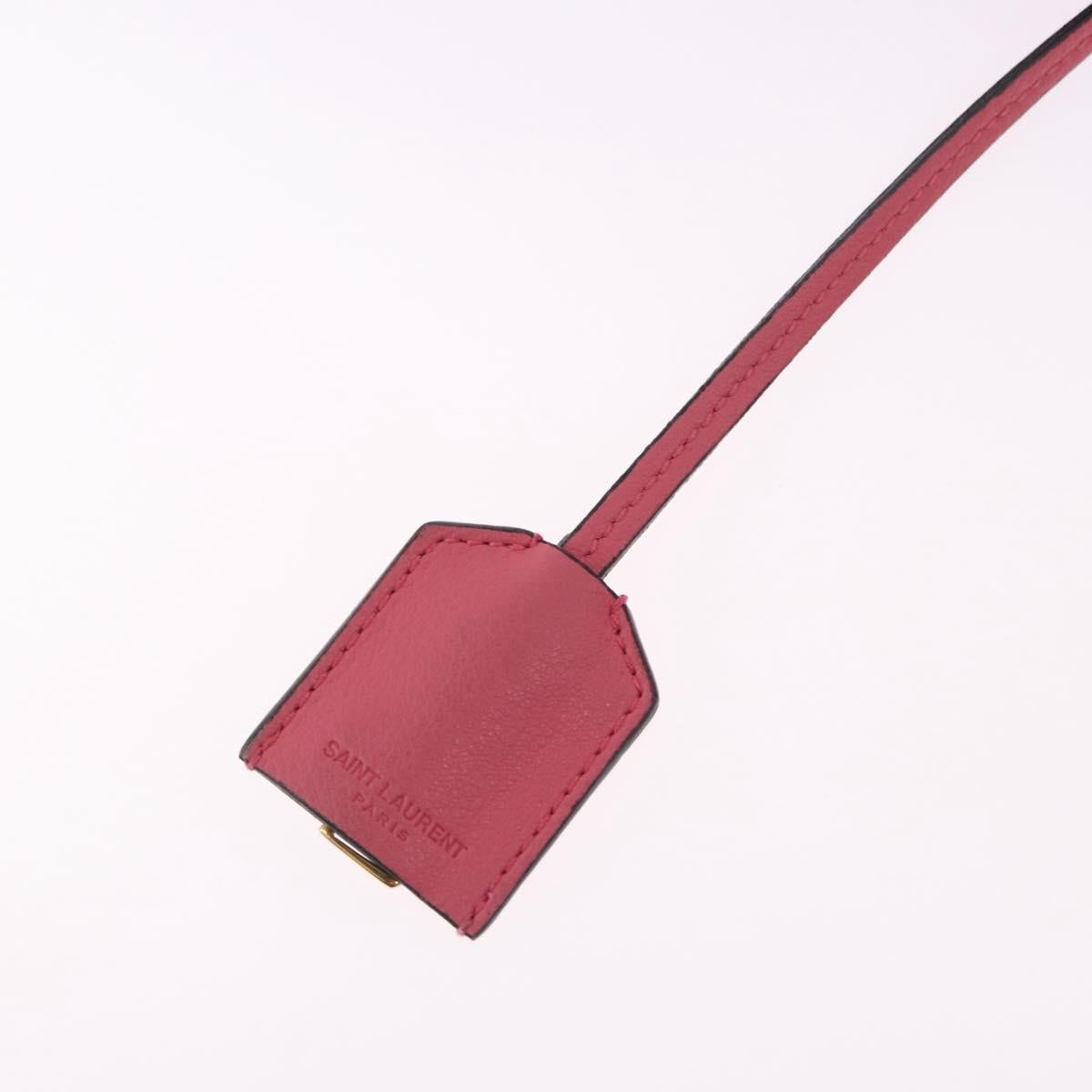 SAINT LAURENT Tote Bag Leather Pink Gold Tone 394195 Auth 198337V